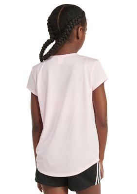 Girls 7-16 Short Sleeve Essential Polyester Mélange T-Shirt