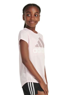 Girls 7-16 Short Sleeve Essential Polyester Mélange T-Shirt