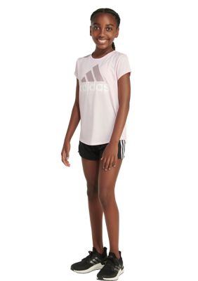 Girls 7-16 Short Sleeve Essential Polyester Mélange T-Shirt