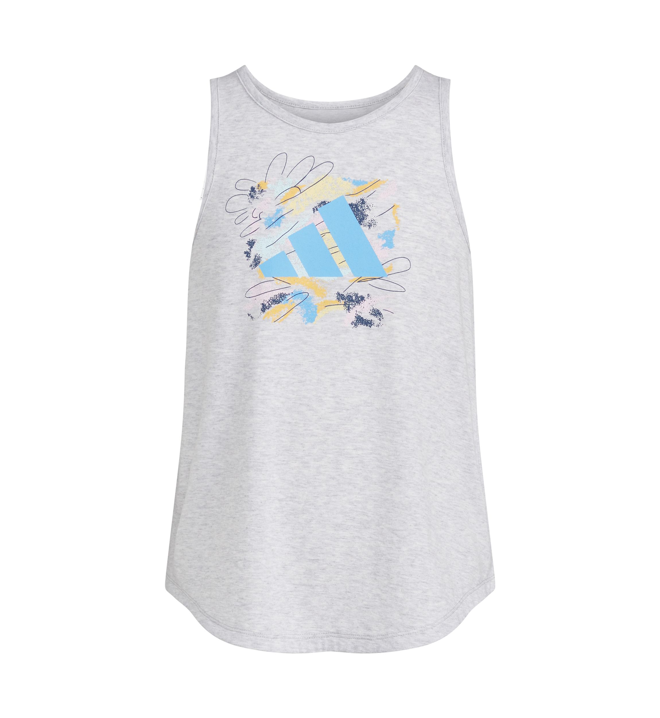 Girls 7-16 Sleeveless Curved Hem Heather Tank Top
