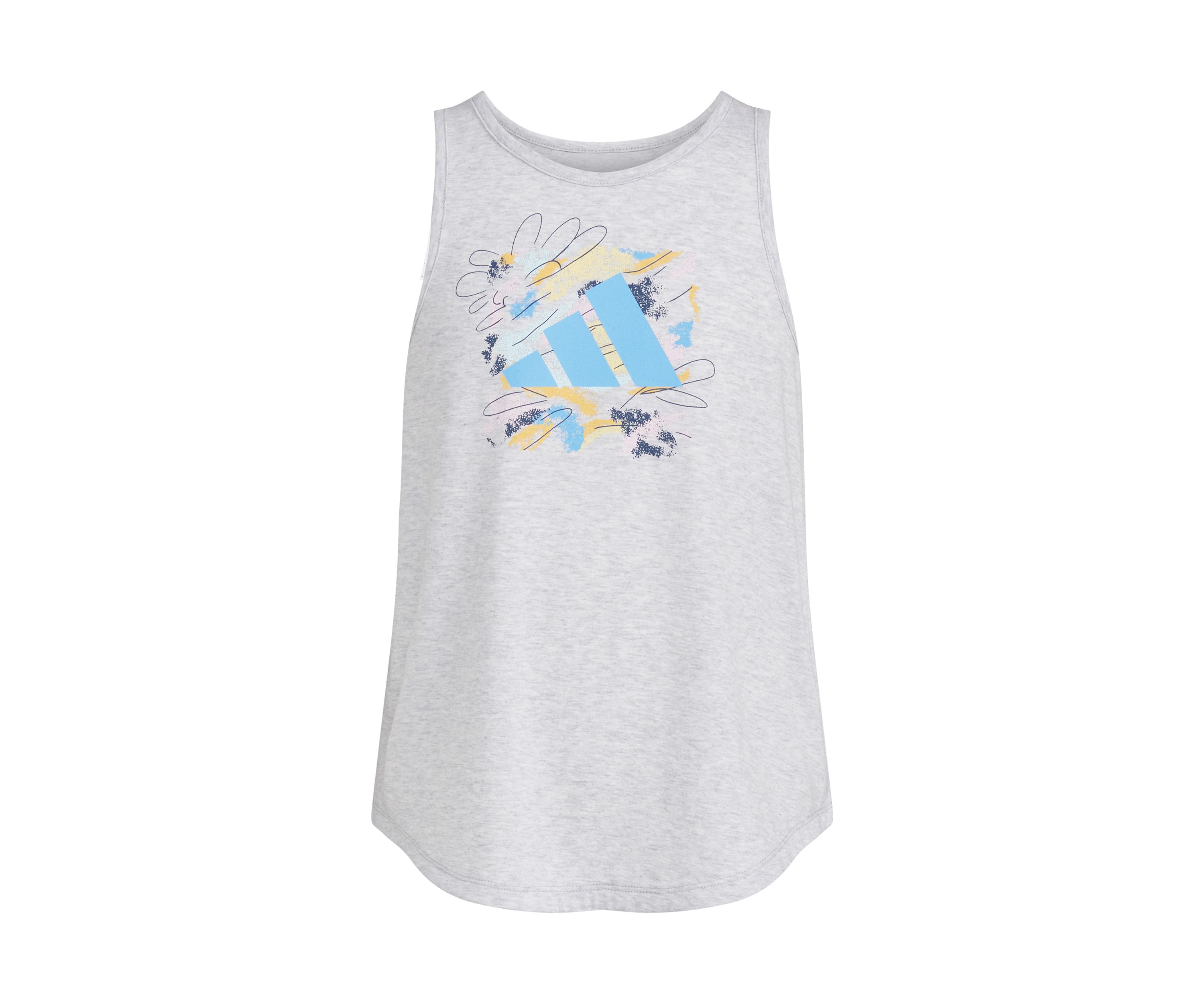 Girls 7-16 Sleeveless Curved Hem Heather Tank Top