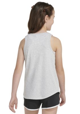 Girls 7-16 Sleeveless Curved Hem Heather Tank Top