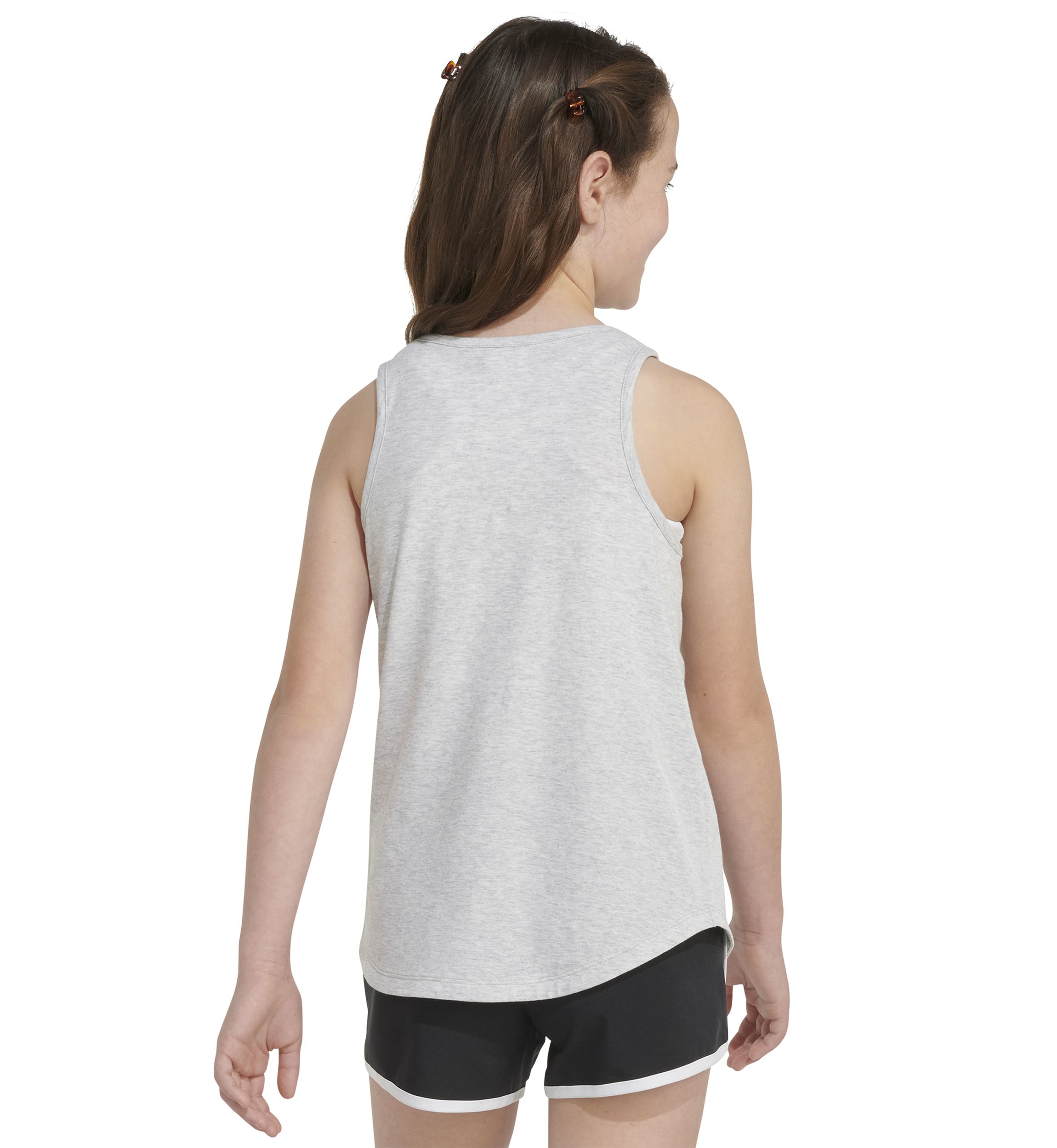Girls 7-16 Sleeveless Curved Hem Heather Tank Top