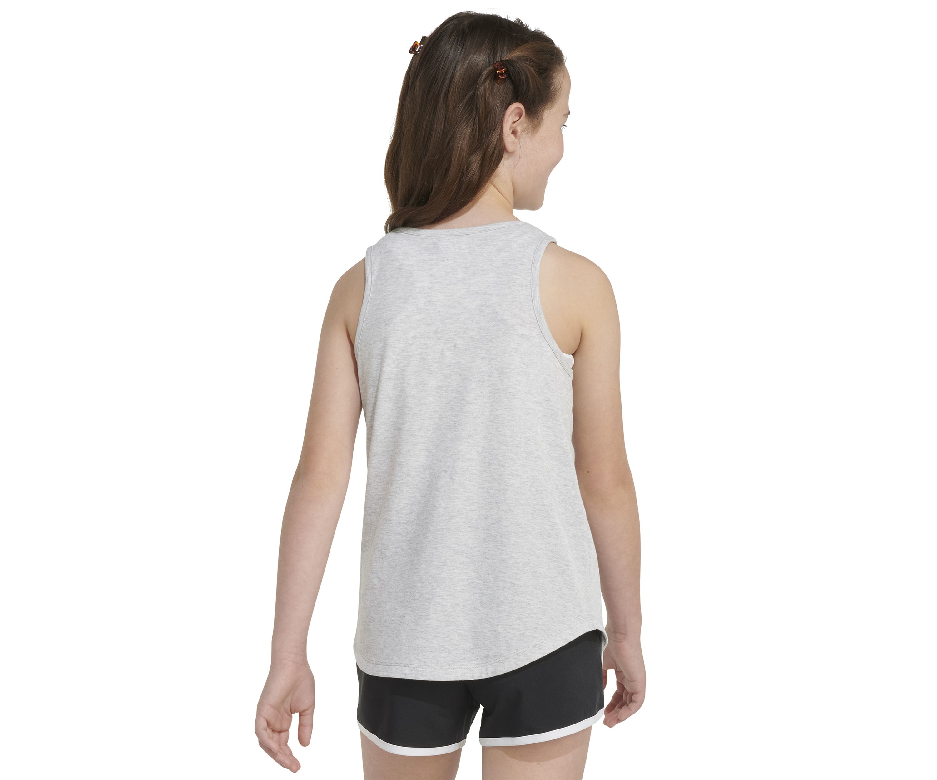 Girls 7-16 Sleeveless Curved Hem Heather Tank Top