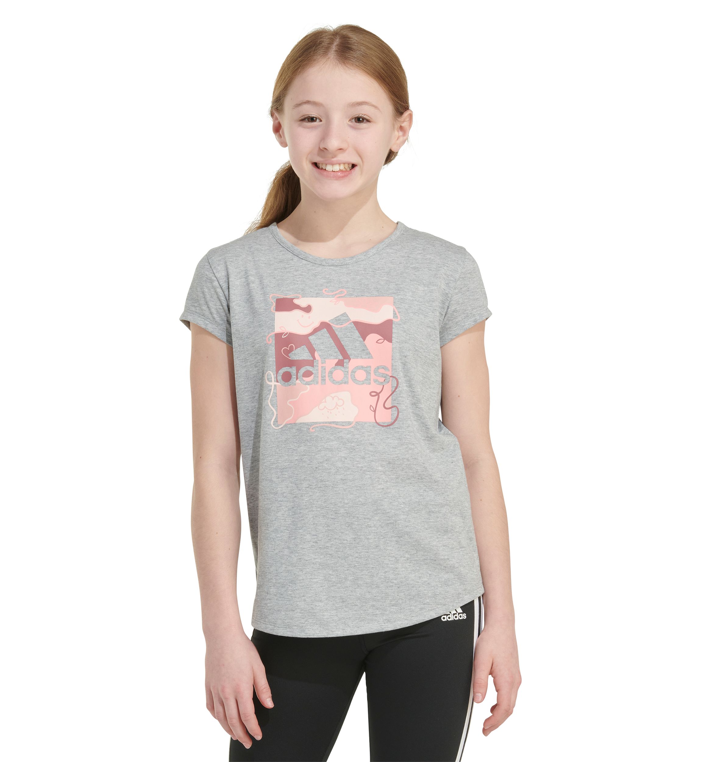 Girls 7-16 Short Sleeve Essential Heather Graphic T-Shirt
