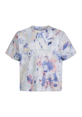 Girls 7-16 Short Sleeve Printed Loose Box T-Shirt