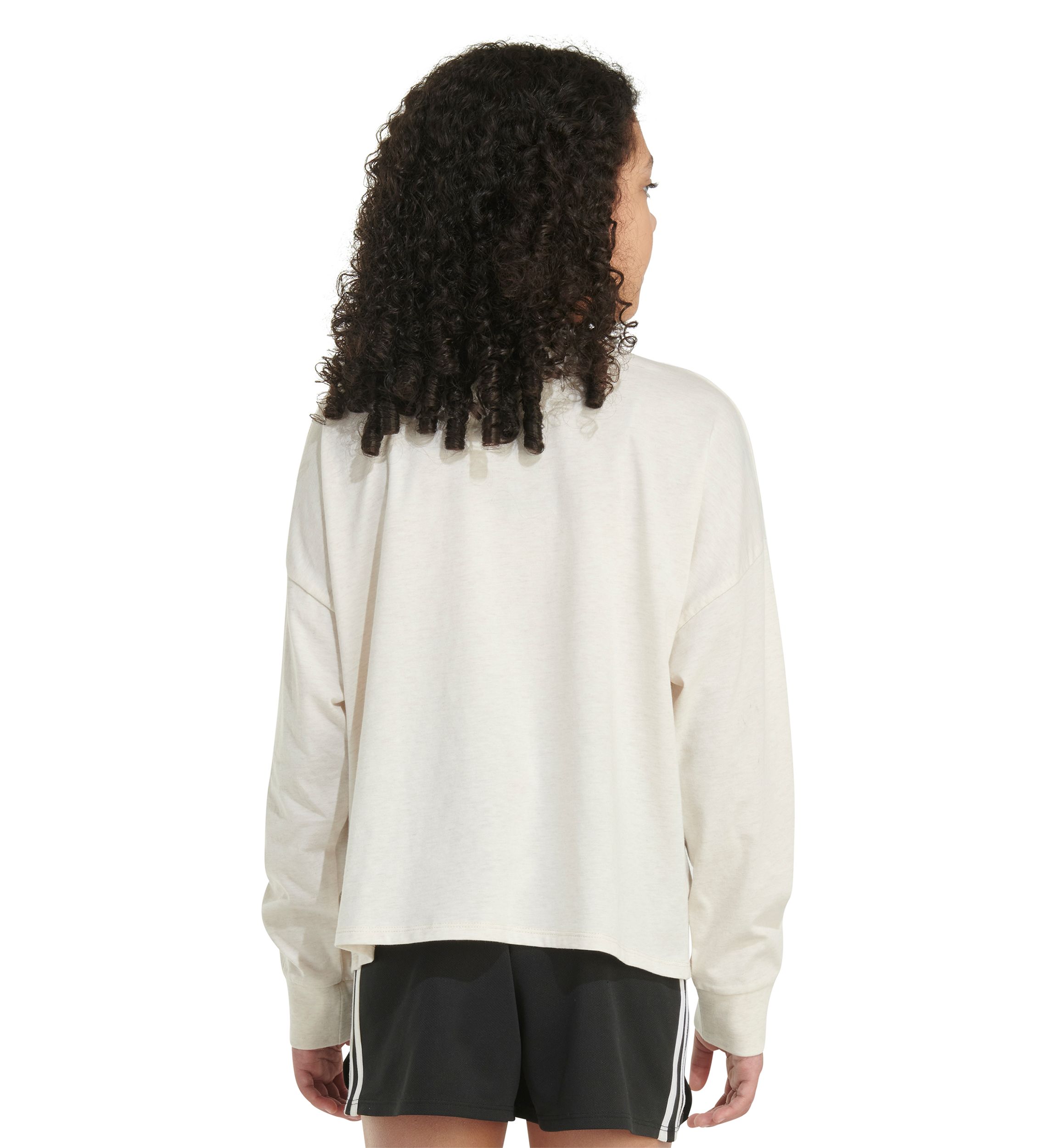 Girls 7-16 Long Sleeve Waist Crew Neck Heather Graphic T-Shirt