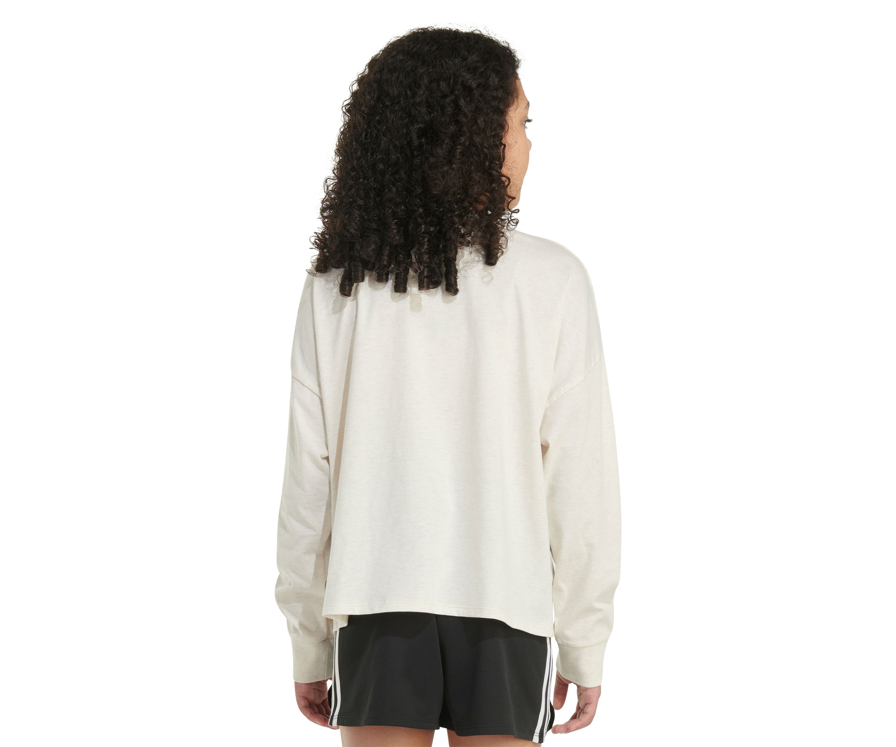Girls 7-16 Long Sleeve Waist Crew Neck Heather Graphic T-Shirt