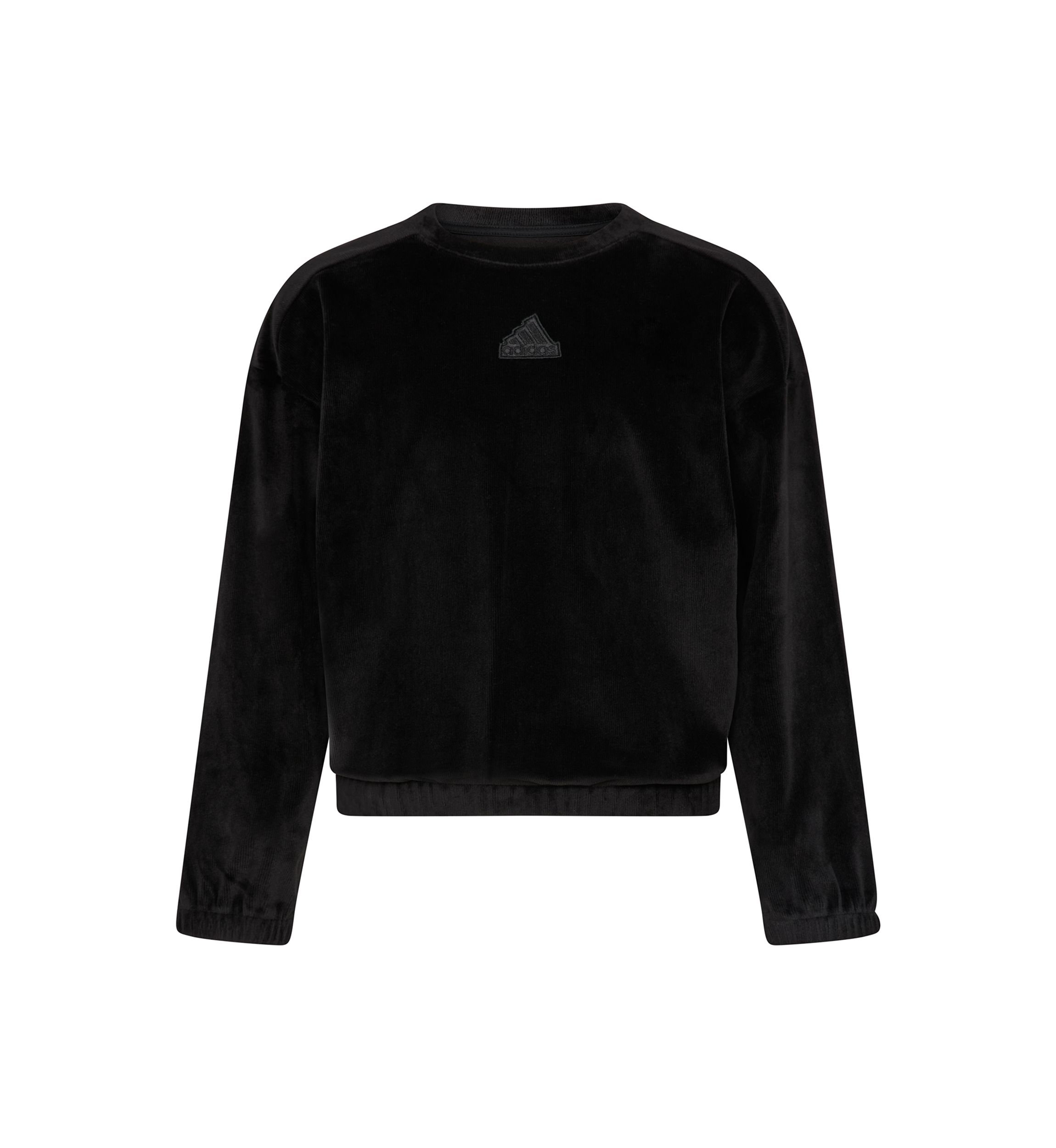 Girls 7-16 Long Sleeve Rib Velour Crewneck Pullover