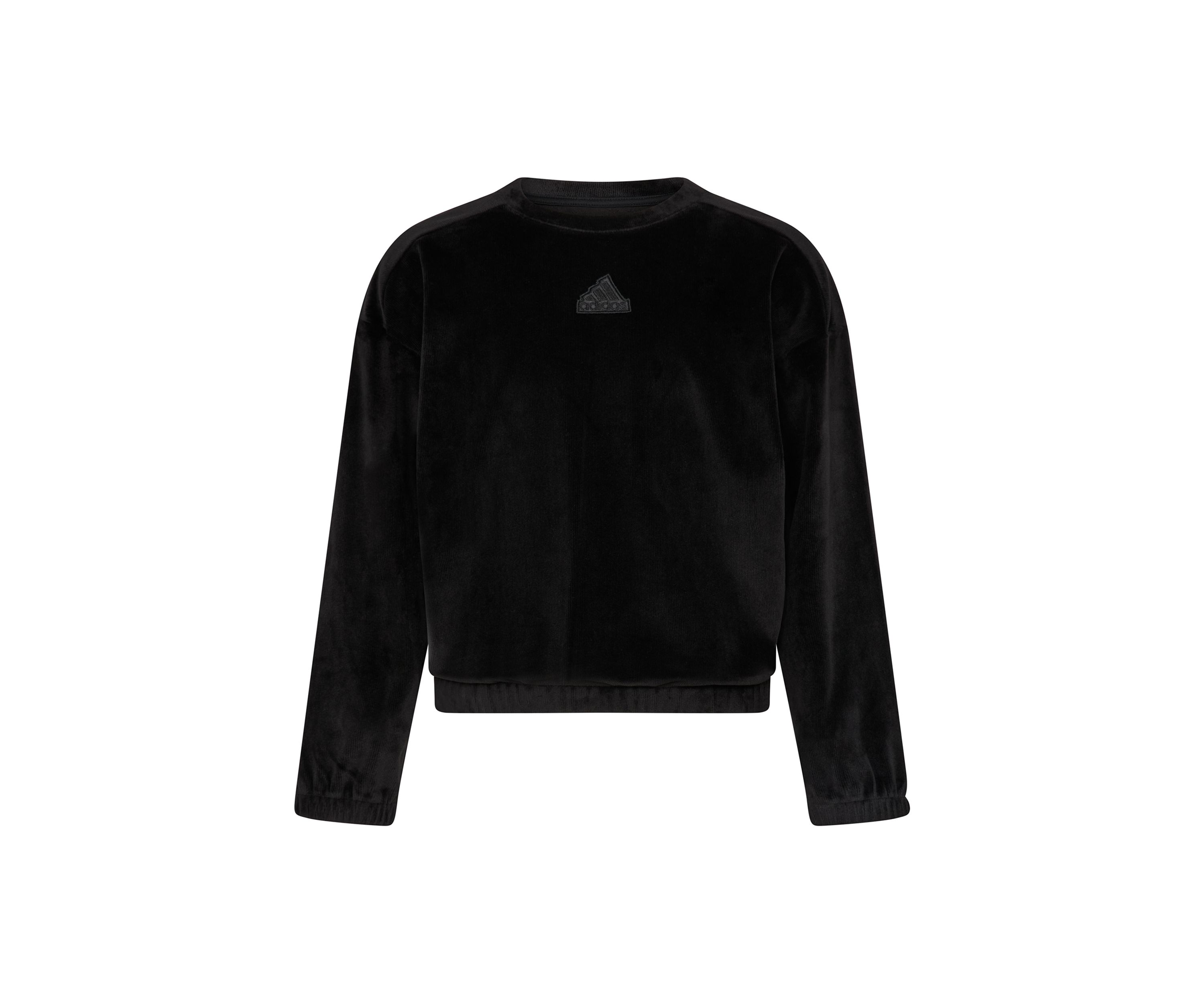 Girls 7-16 Long Sleeve Rib Velour Crewneck Pullover