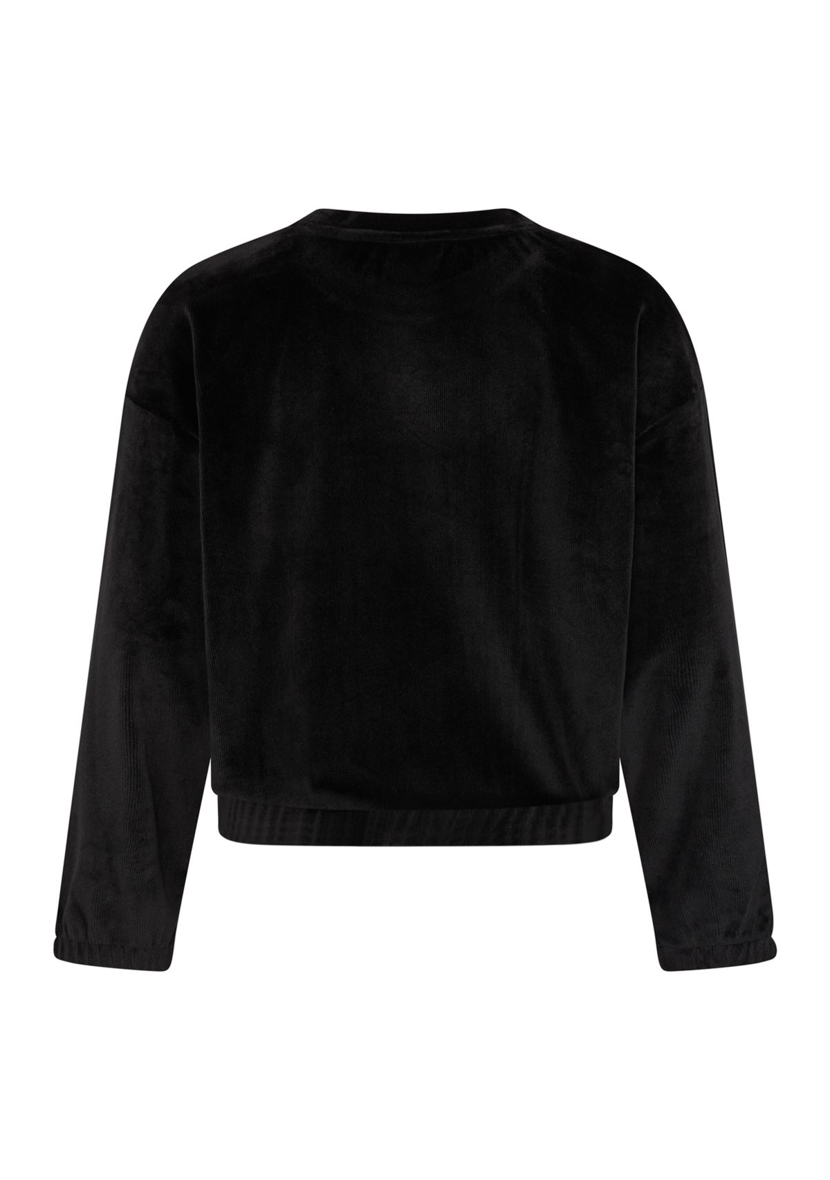 Girls 7-16 Long Sleeve Rib Velour Crewneck Pullover