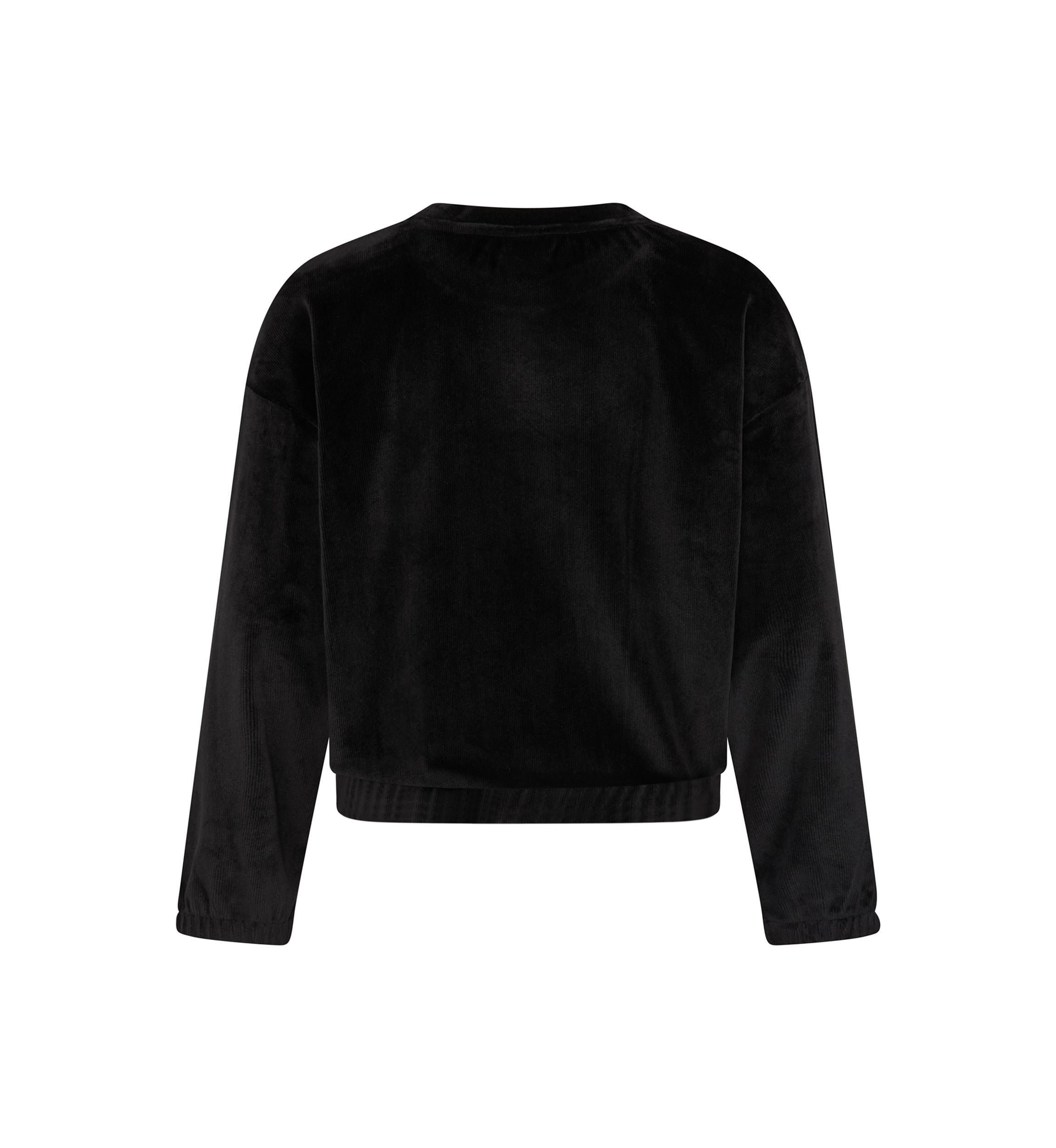 Girls 7-16 Long Sleeve Rib Velour Crewneck Pullover