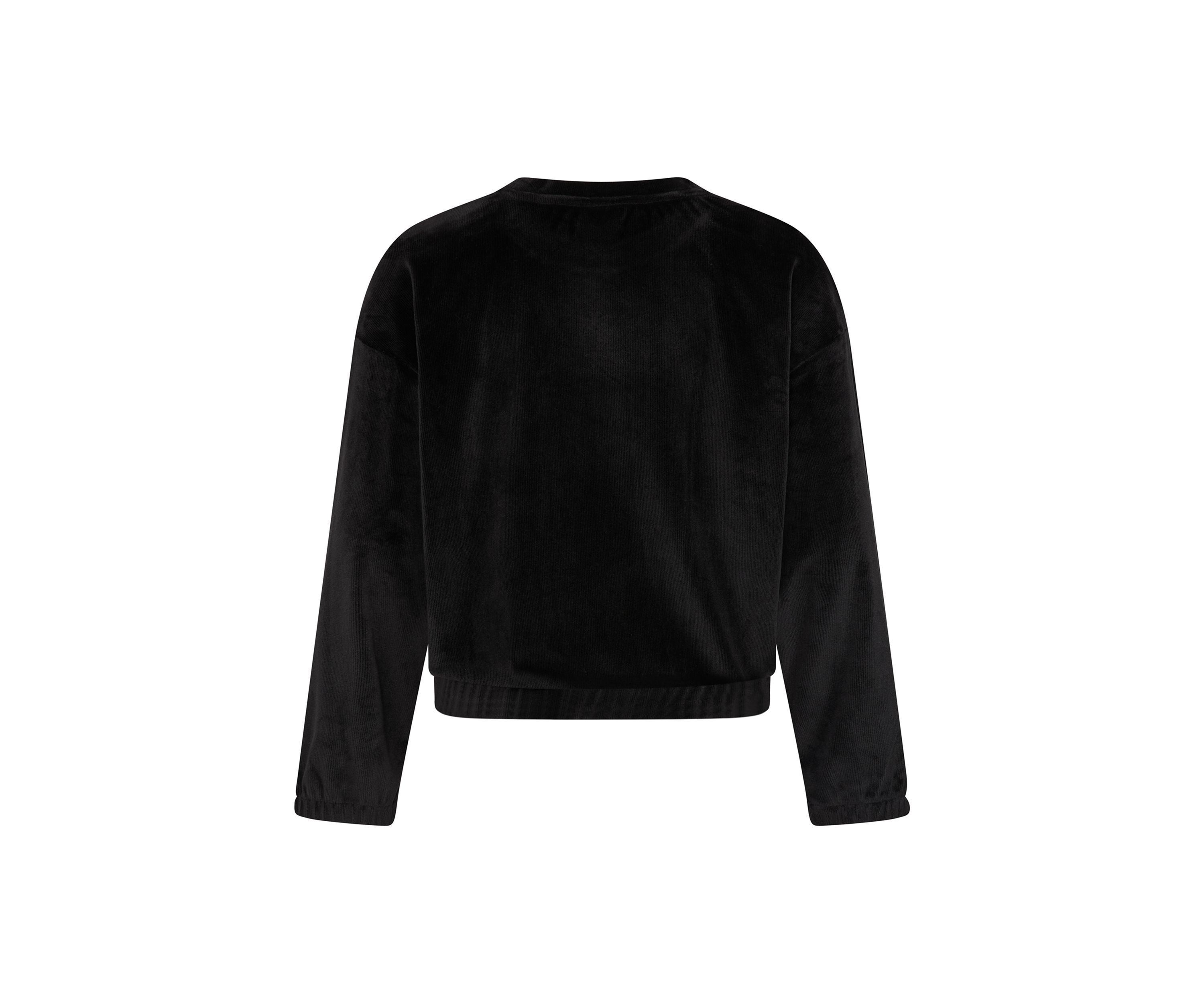 Girls 7-16 Long Sleeve Rib Velour Crewneck Pullover