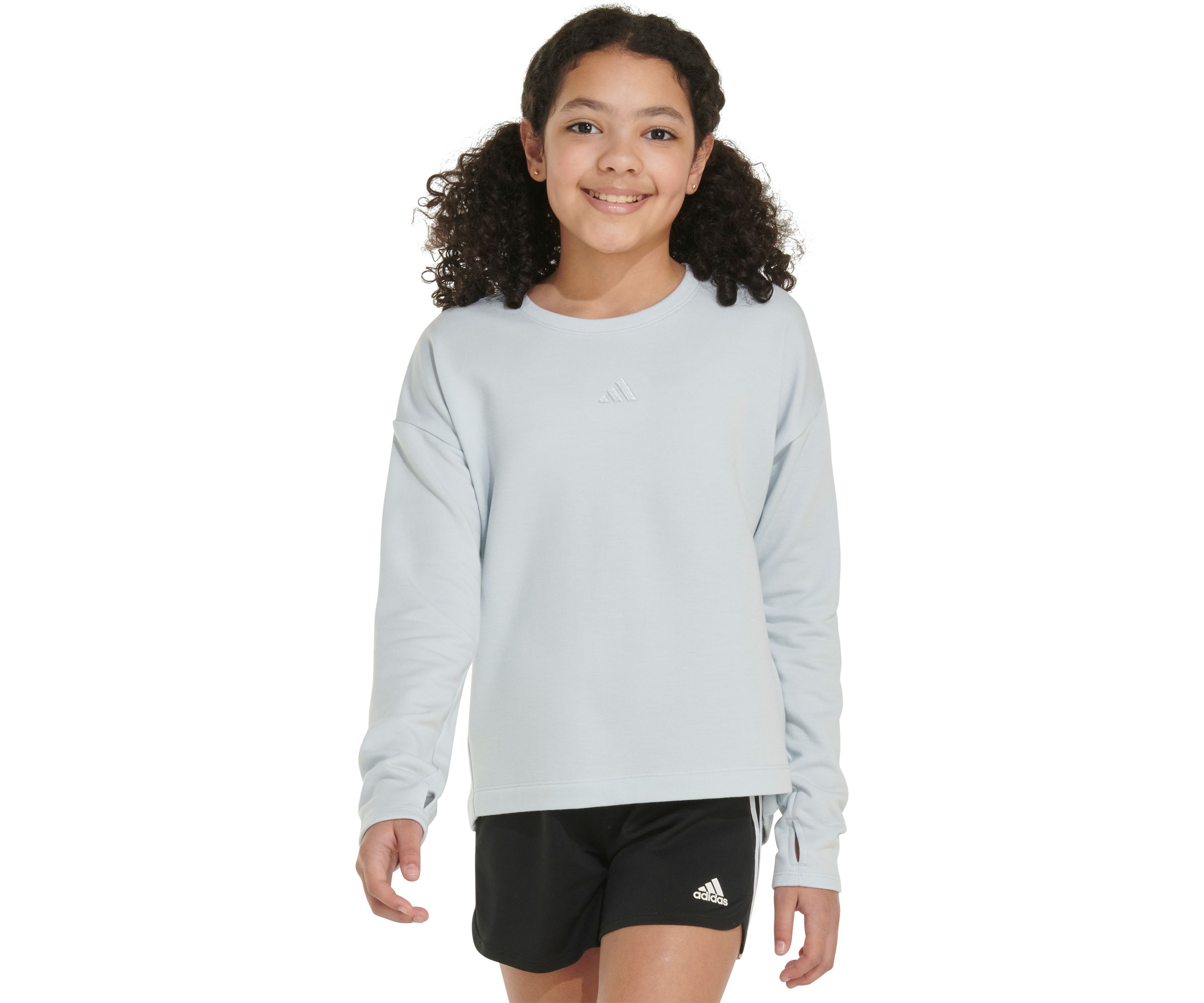 Girls 7-16 Long Sleeve Regular Fit Embroidered Training Pullover