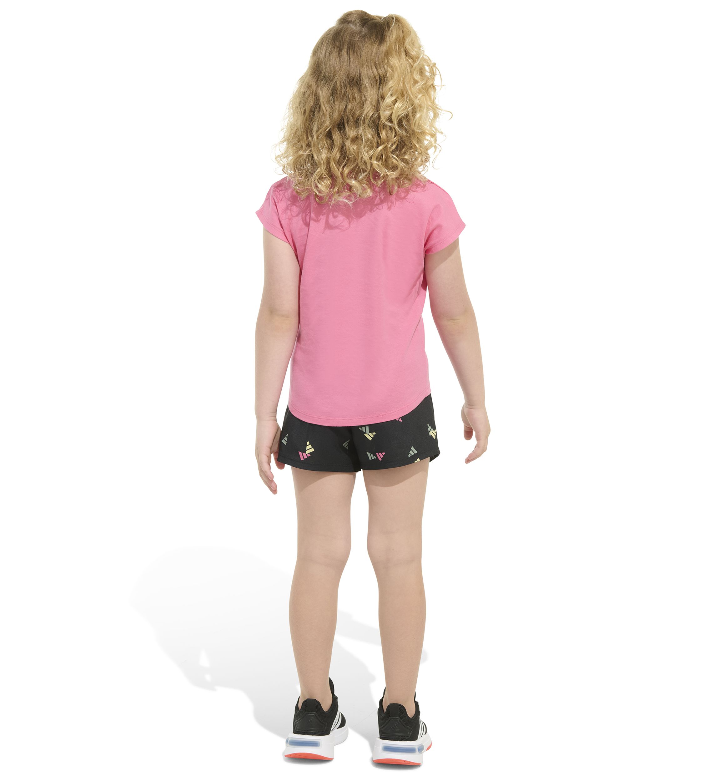 Girls 4-6x 2 Piece Short Sleeve Cotton T-Shirt & Woven Short Set