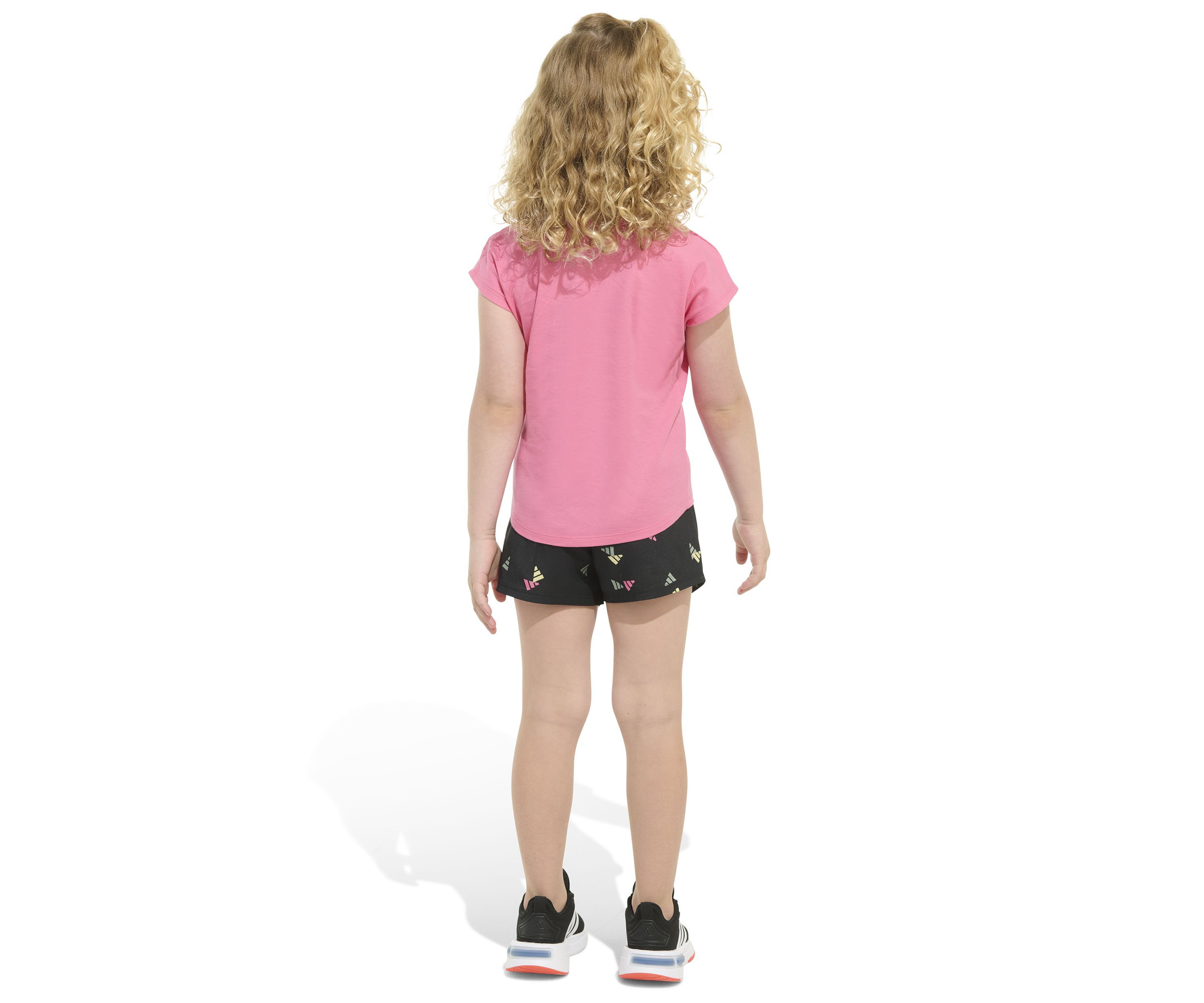 Girls 4-6x 2 Piece Short Sleeve Cotton T-Shirt & Woven Short Set