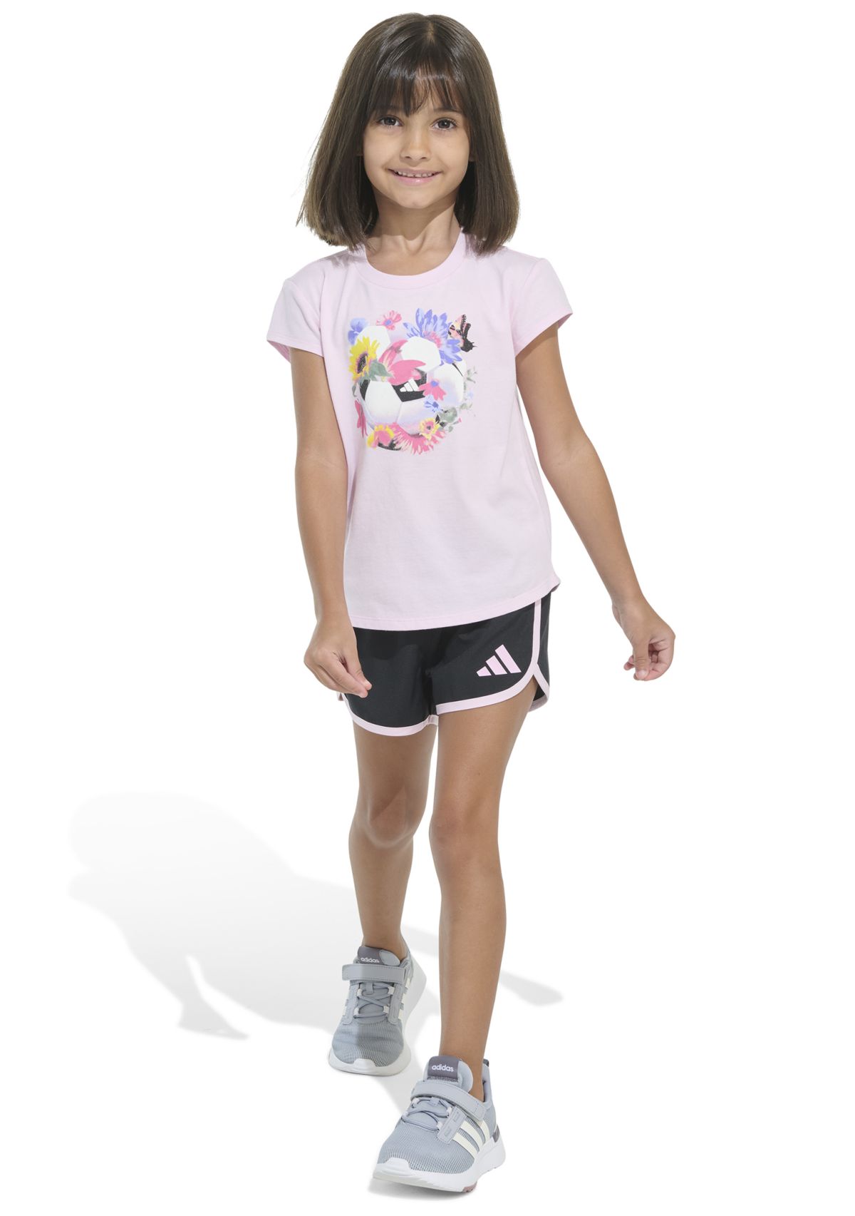 Girls 4-6x 2 Piece Cap Sleeve T-Shirt & Woven Shorts Set