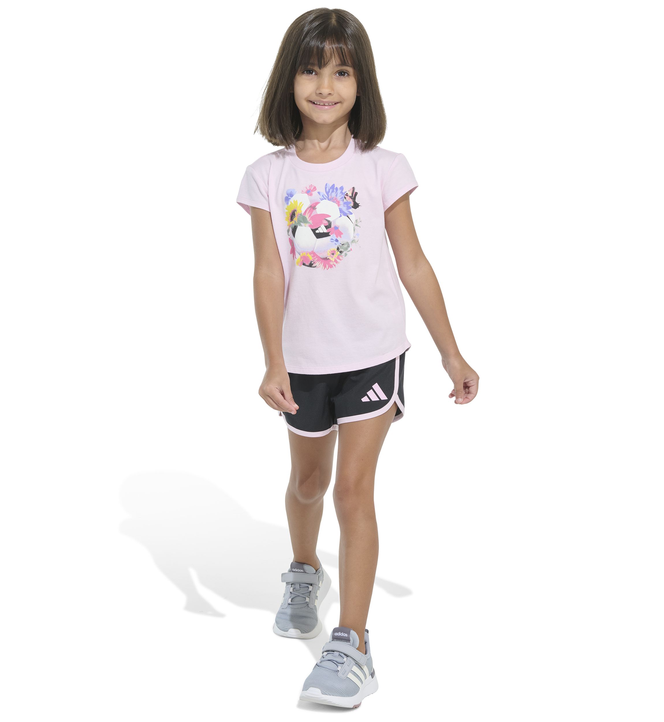 Girls 4-6x 2 Piece Cap Sleeve T-Shirt & Woven Shorts Set