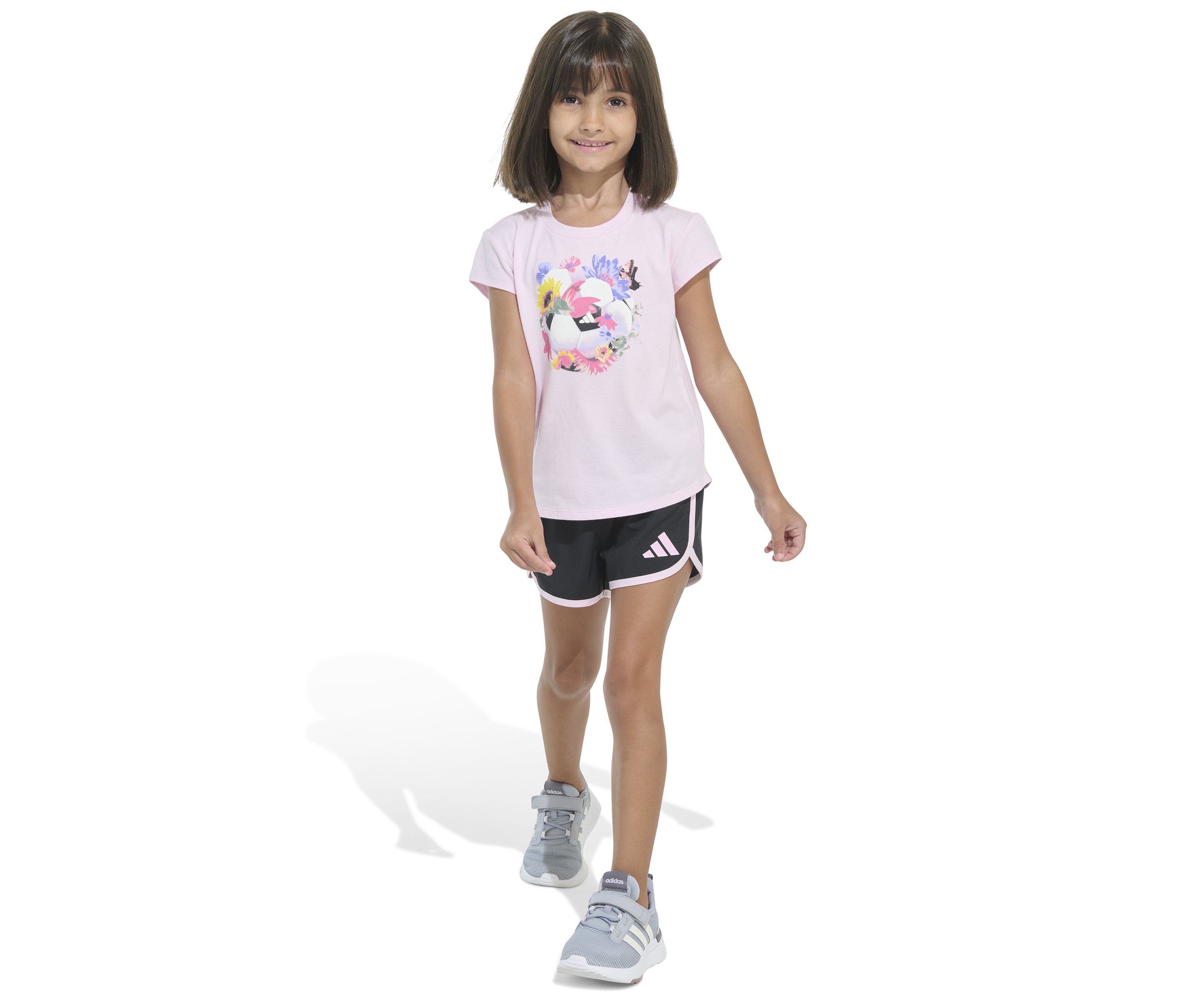 Girls 4-6x 2 Piece Cap Sleeve T-Shirt & Woven Shorts Set