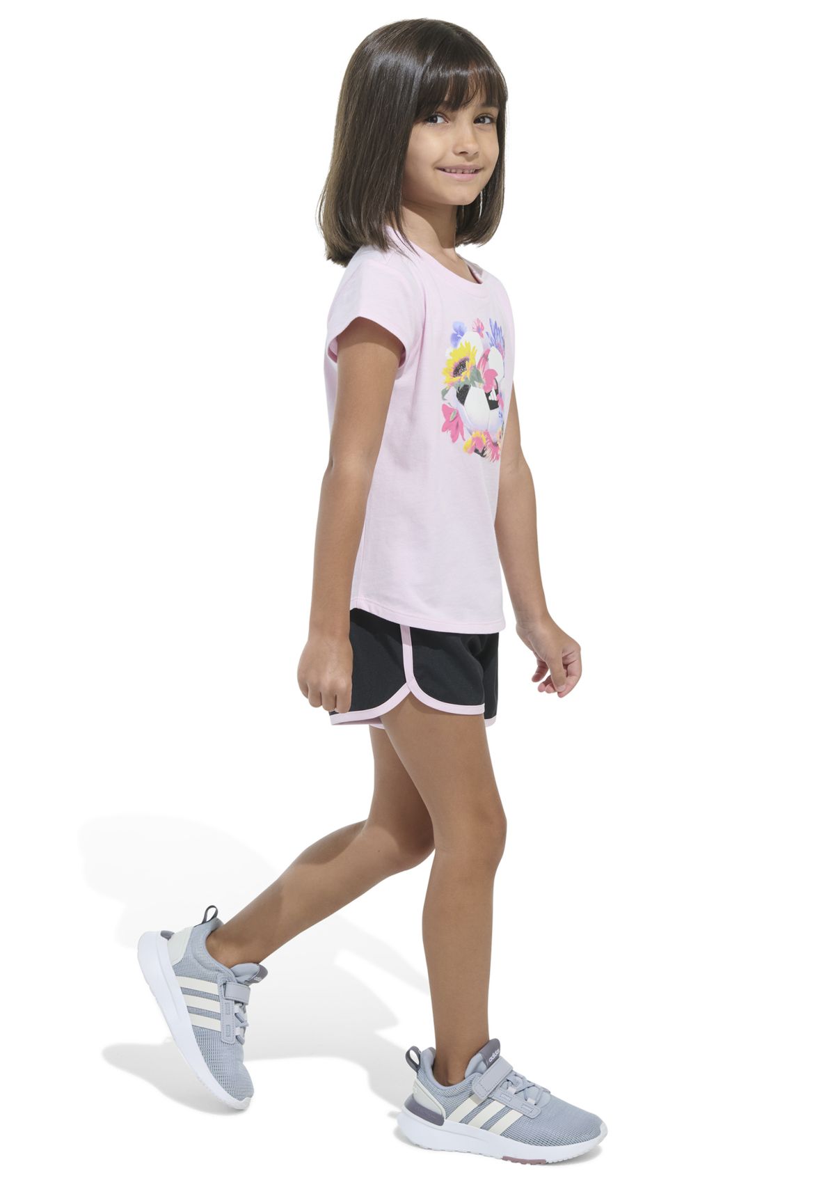 Girls 4-6x 2 Piece Cap Sleeve T-Shirt & Woven Shorts Set