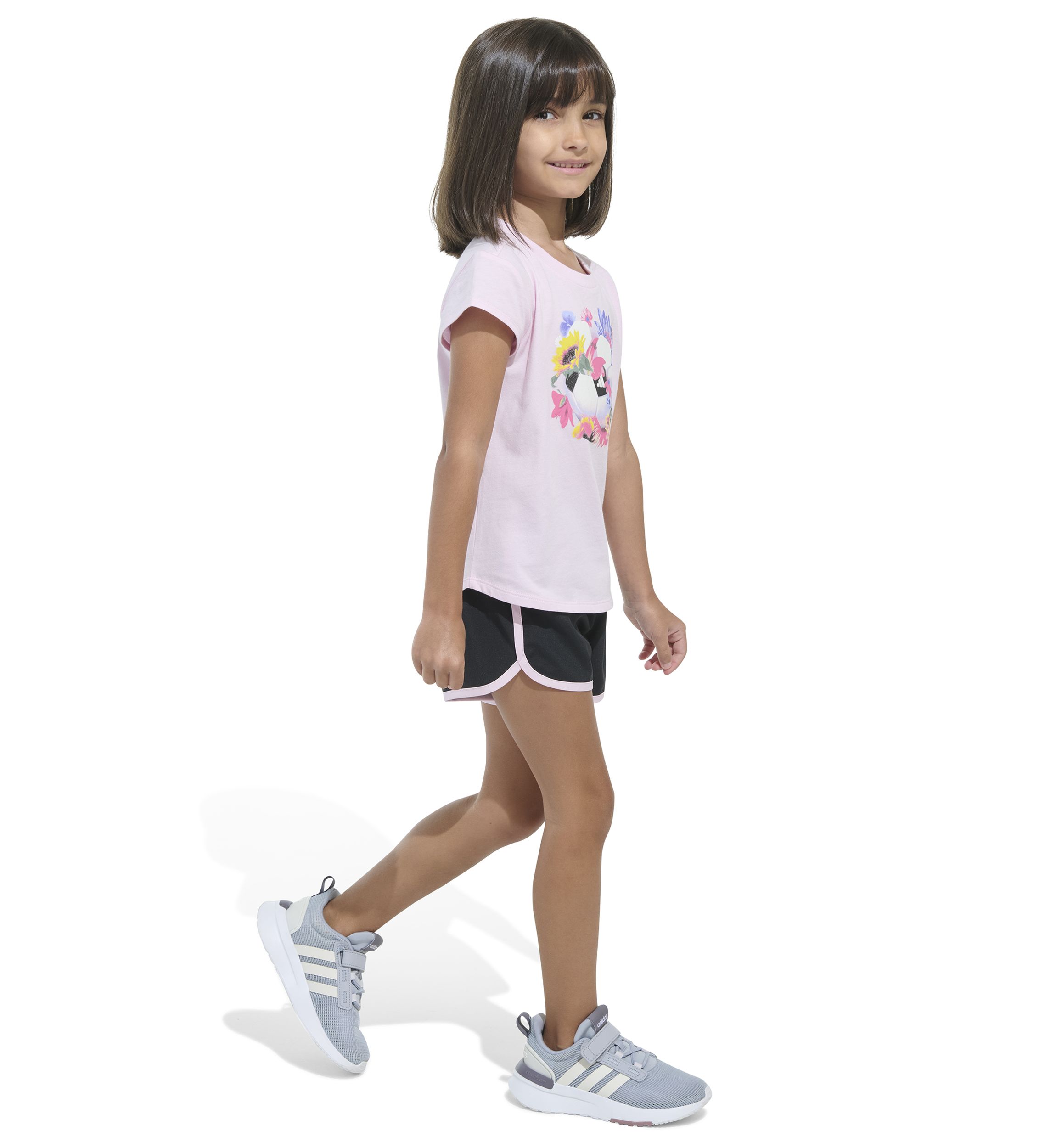 Girls 4-6x 2 Piece Cap Sleeve T-Shirt & Woven Shorts Set