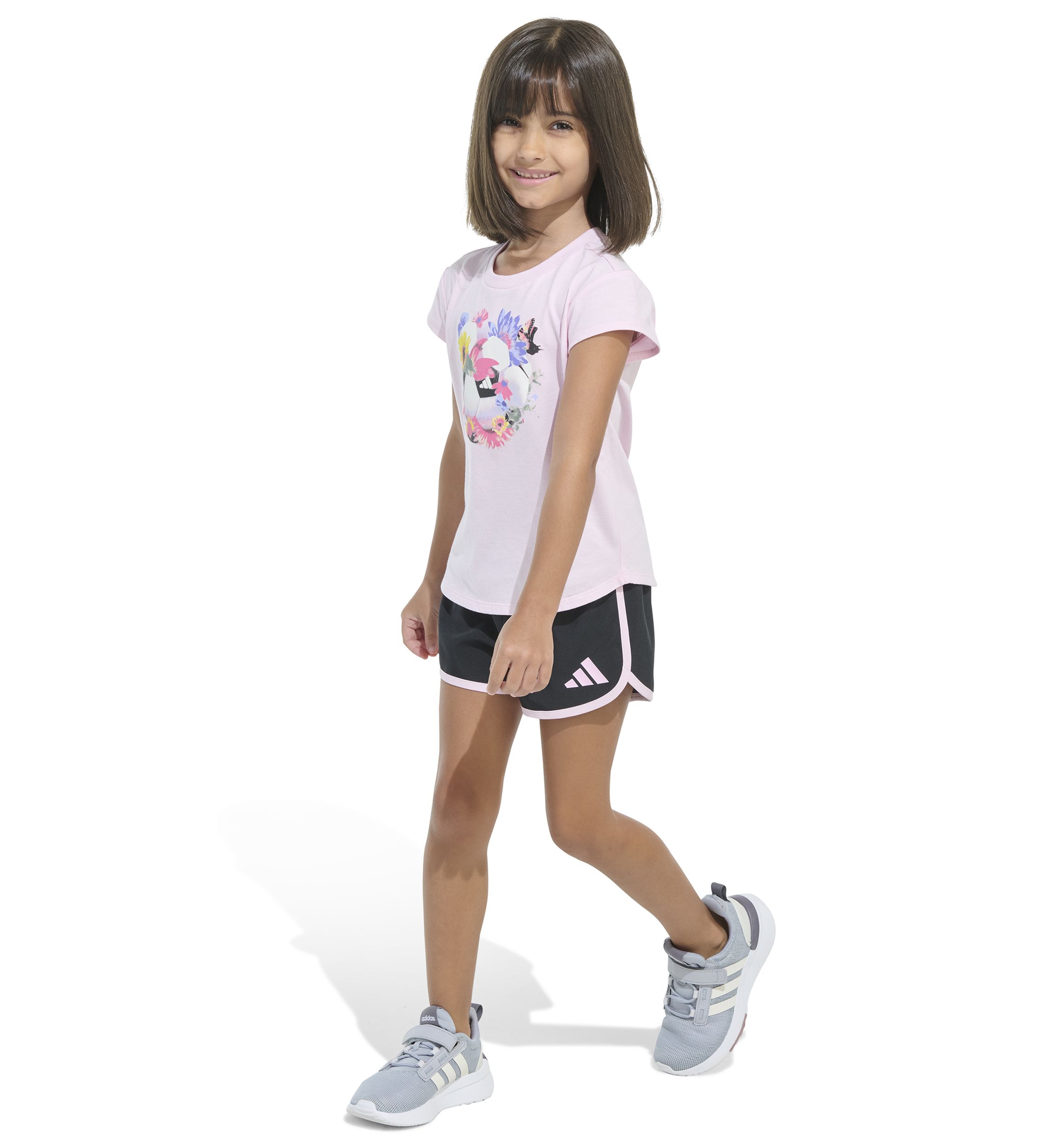 Girls 4-6x 2 Piece Cap Sleeve T-Shirt & Woven Shorts Set