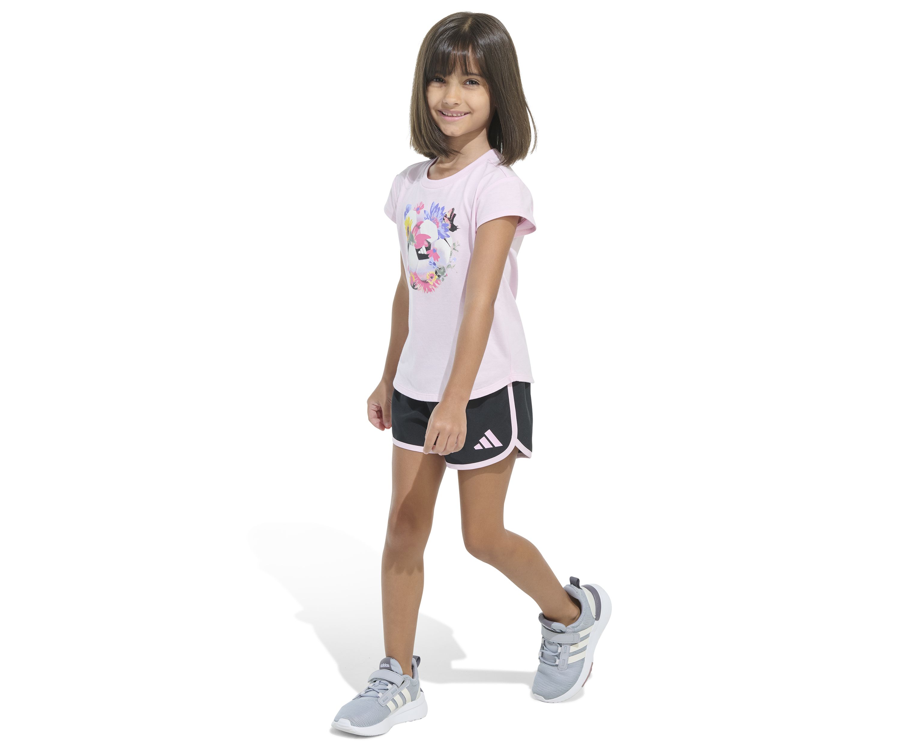 Girls 4-6x 2 Piece Cap Sleeve T-Shirt & Woven Shorts Set