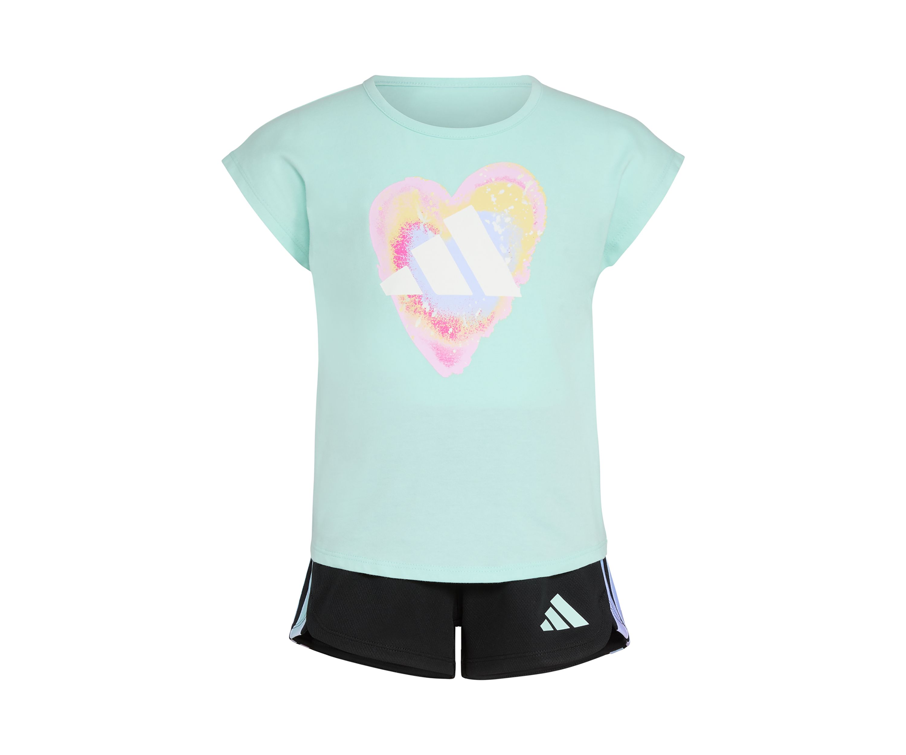 Girls 4-6x 2 Piece Short Sleeve Graphic T-Shirt & Mesh Shorts Set