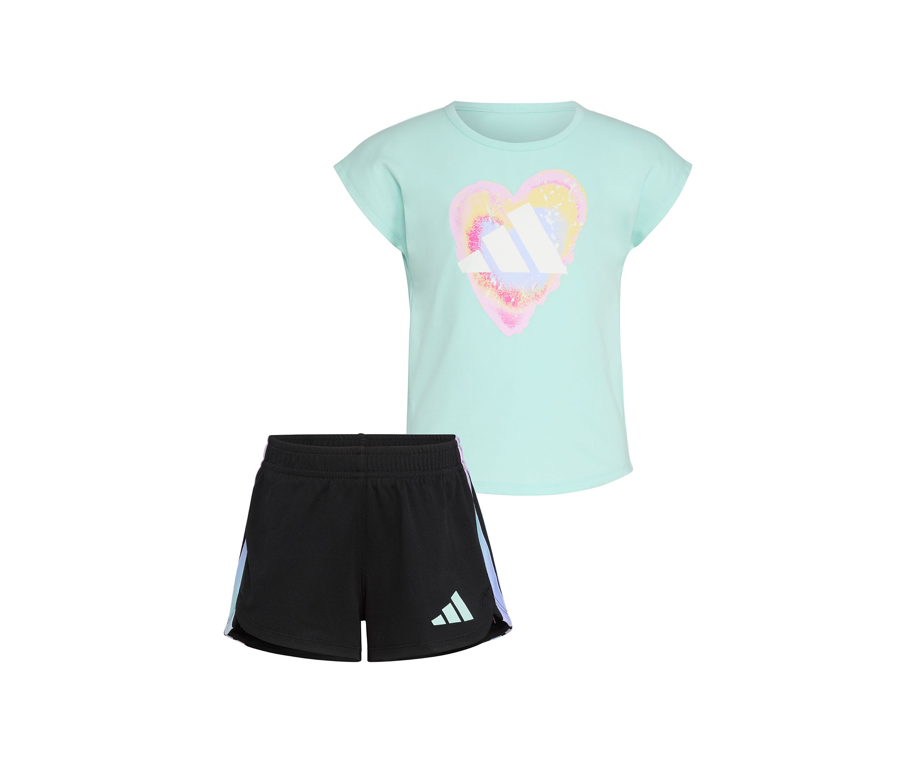 Girls 4-6x 2 Piece Short Sleeve Graphic T-Shirt & Mesh Shorts Set