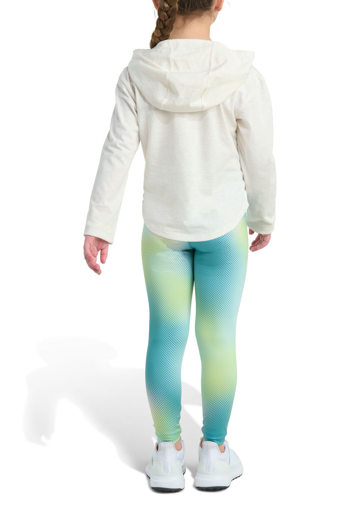 Girls 4-6x 2-Piece Hooded Heather Tee & Printed Legging Set