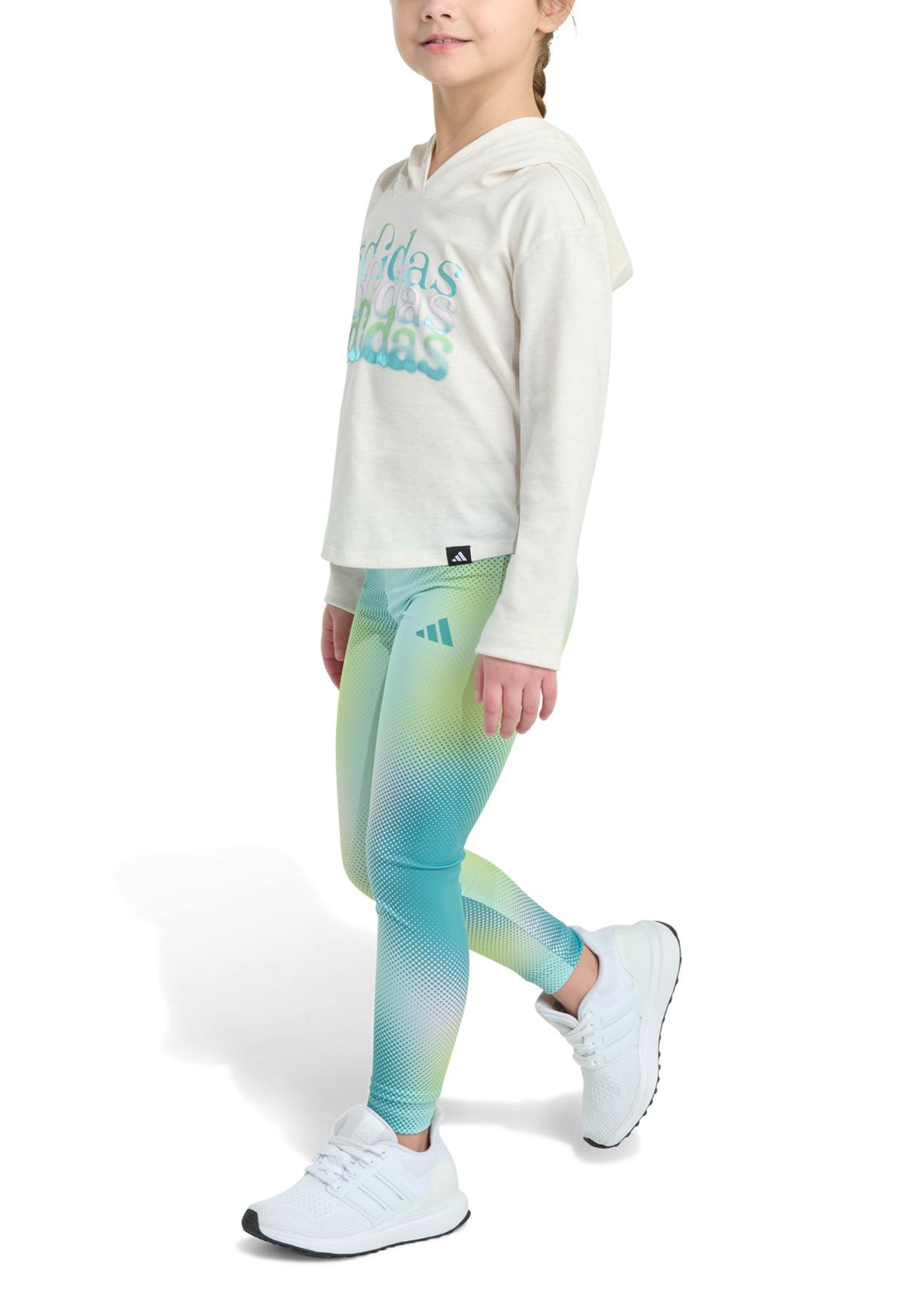 Girls 4-6x 2-Piece Hooded Heather Tee & Printed Legging Set