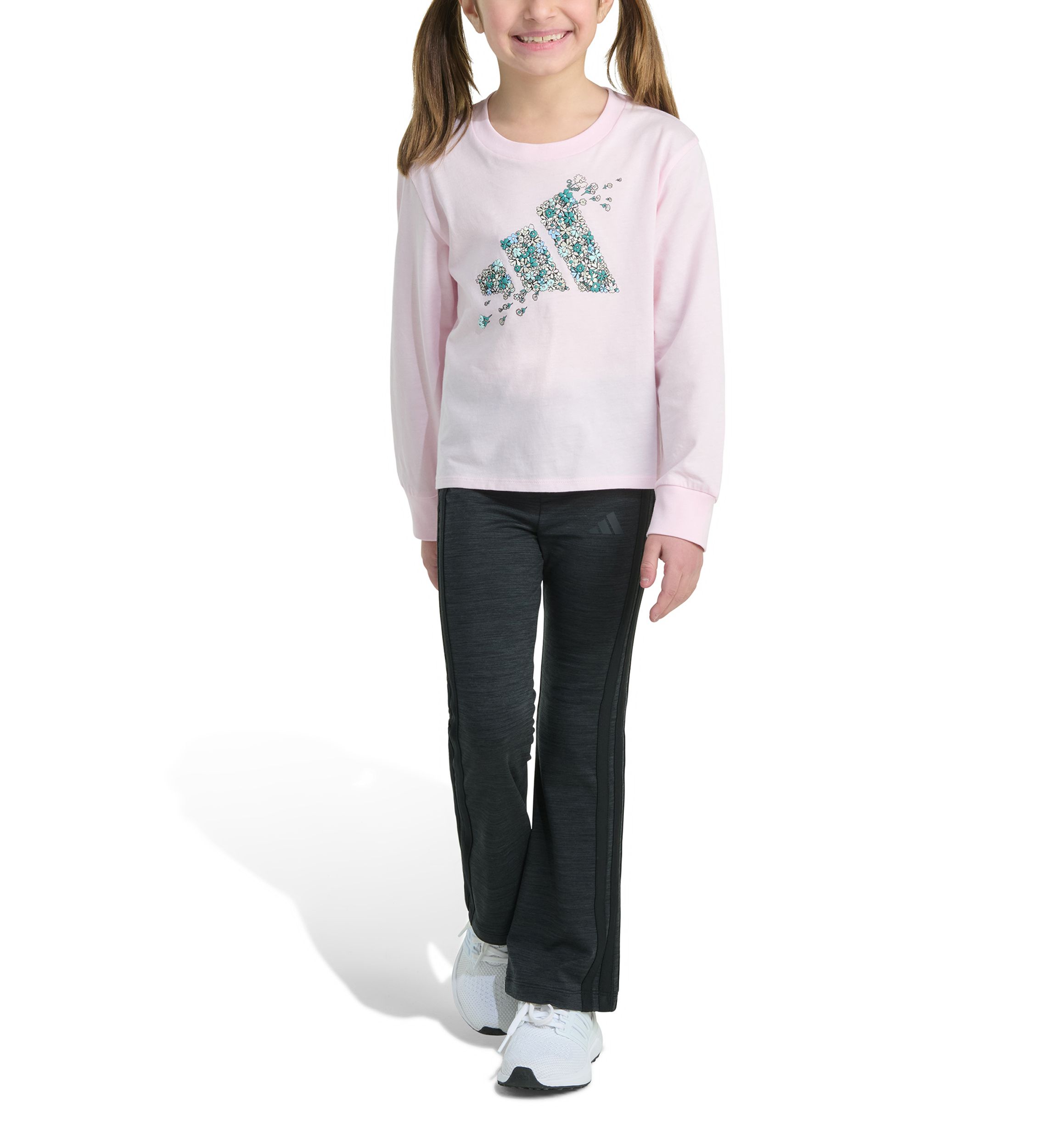 Girls 4-6x Two Piece Long Sleeve Graphic T-Shirt & Flare Pants Set