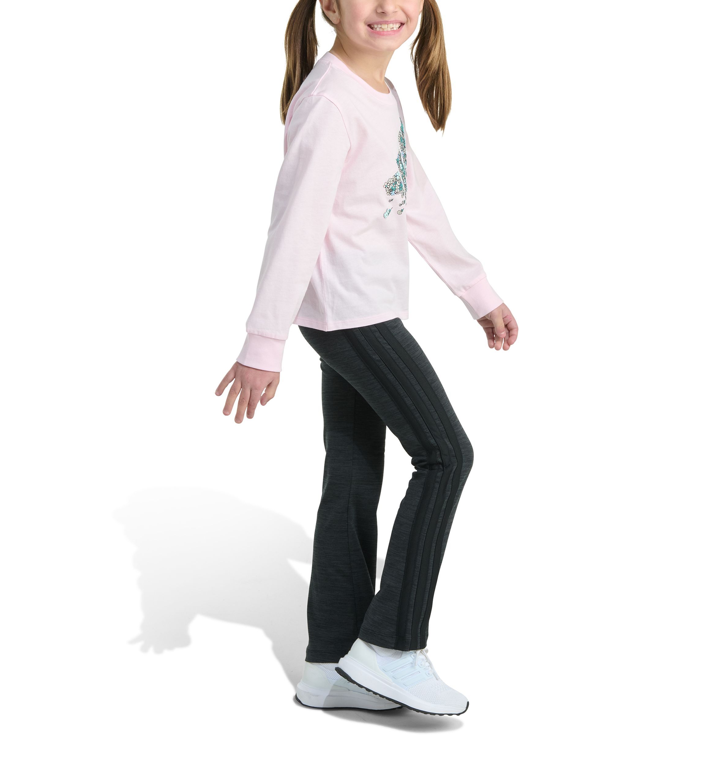 Girls 4-6x Two Piece Long Sleeve Graphic T-Shirt & Flare Pants Set