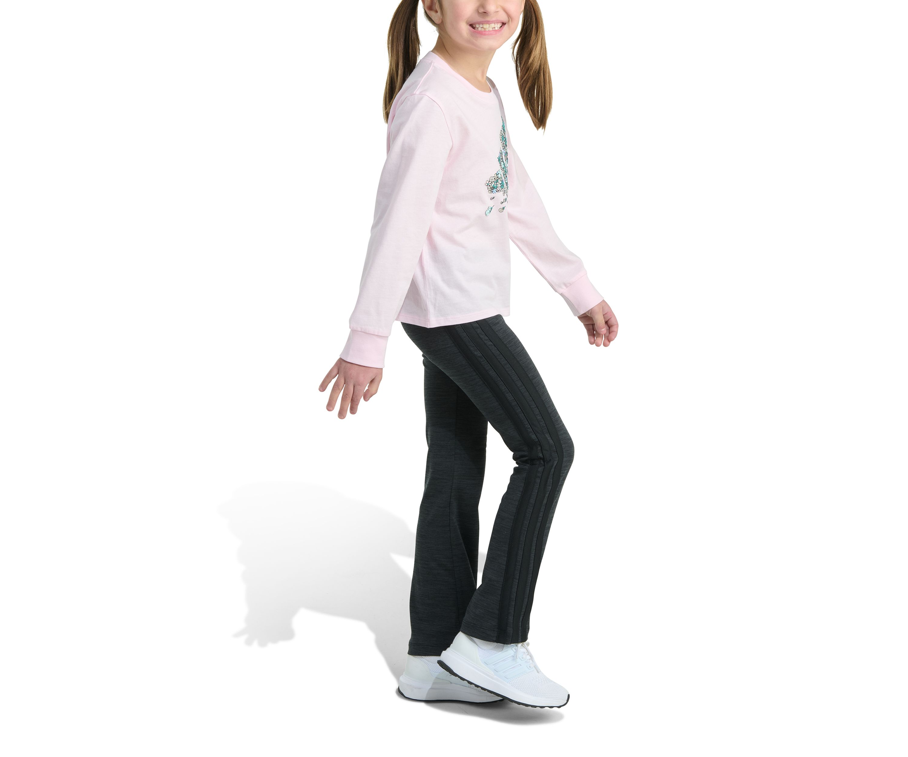Girls 4-6x Two Piece Long Sleeve Graphic T-Shirt & Flare Pants Set