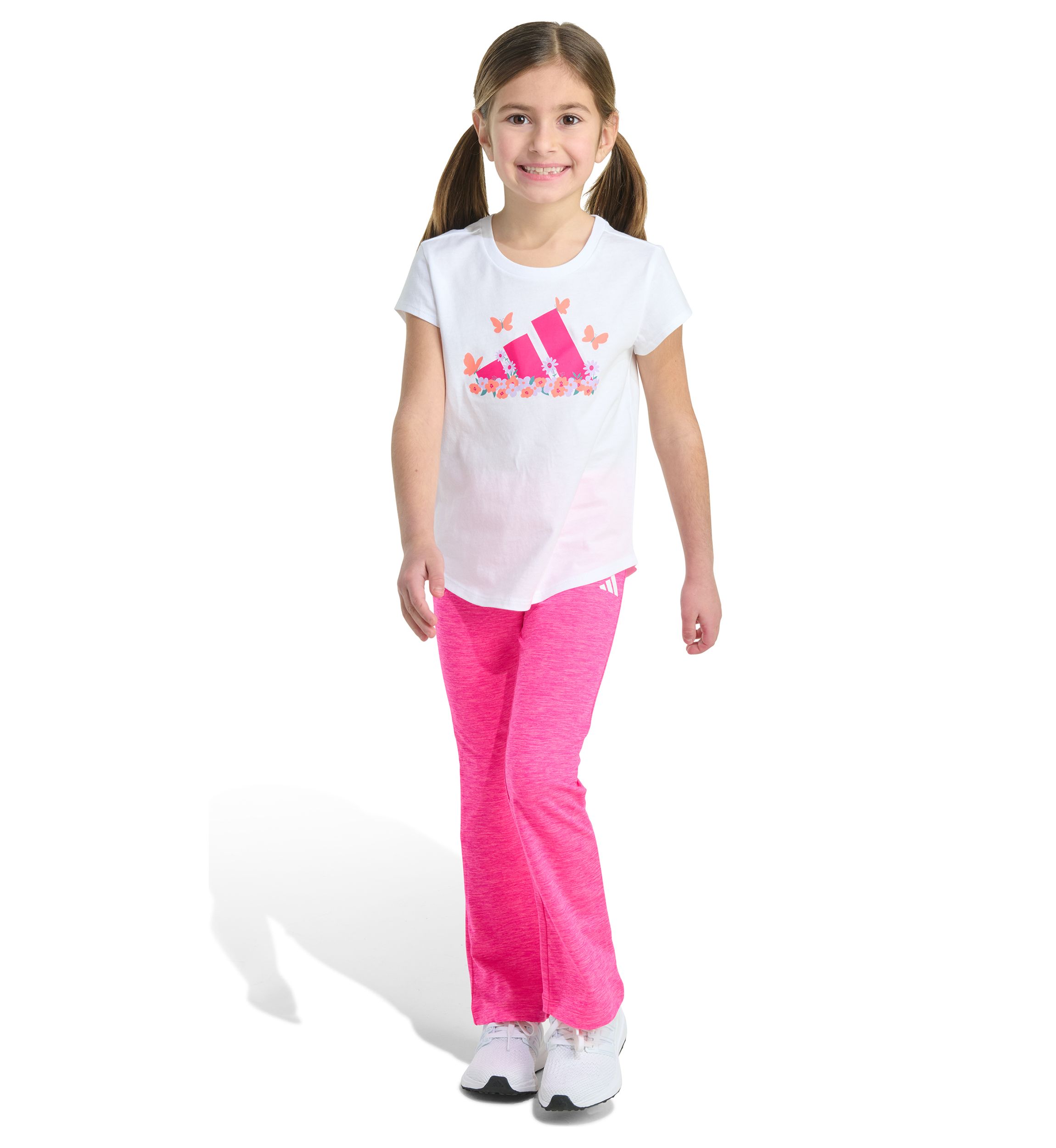 Girls 4-6x 2-Piece Short Sleeve T-Shirt and Flare Leg Pant Set