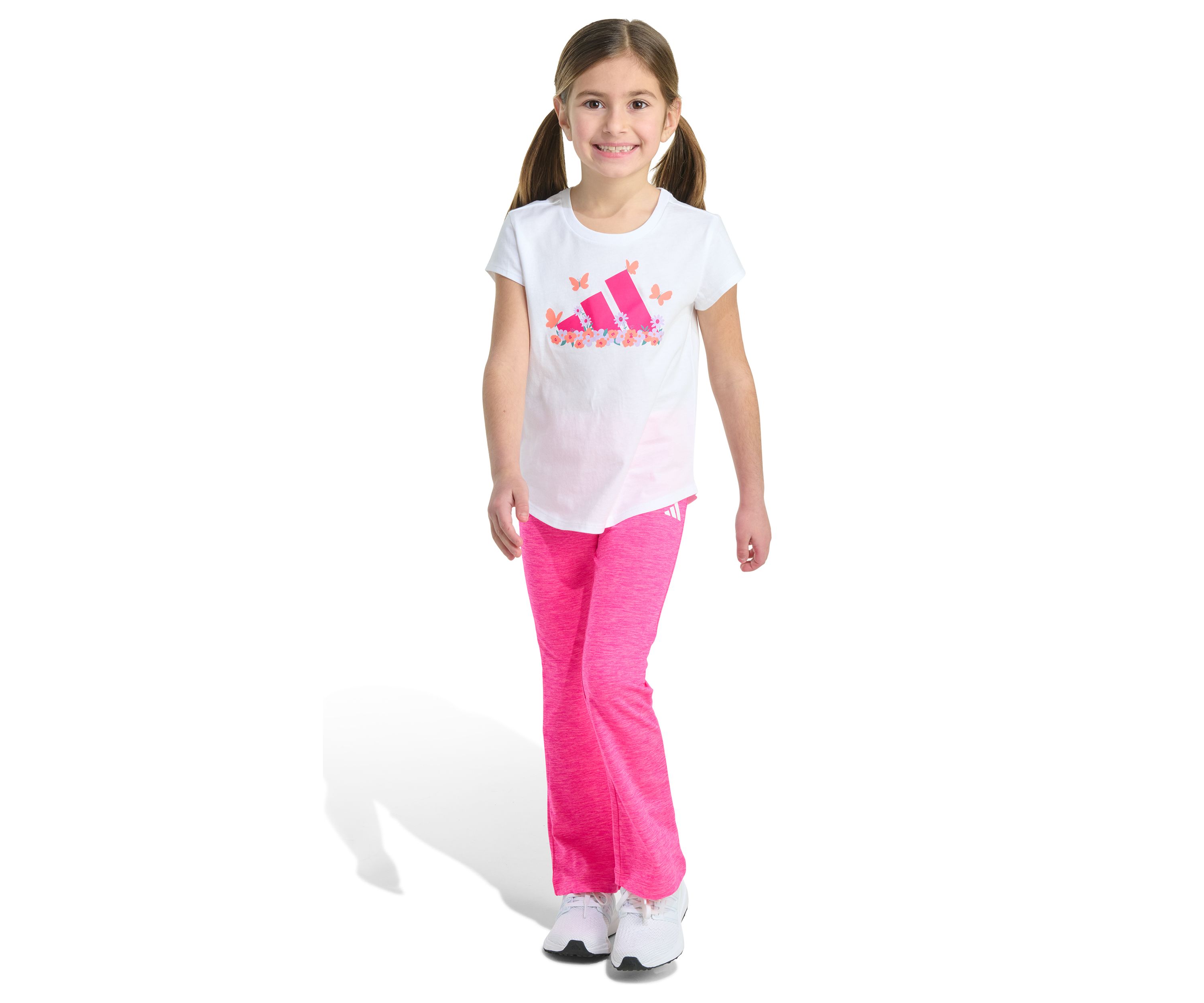 Girls 4-6x 2-Piece Short Sleeve T-Shirt and Flare Leg Pant Set