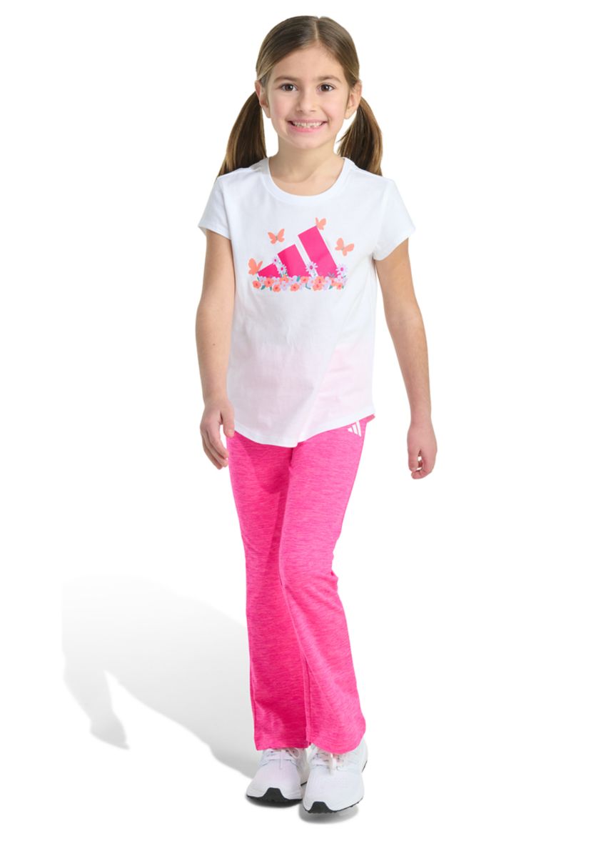 Girls 4-6x 2-Piece Short Sleeve T-Shirt and Flare Leg Pant Set