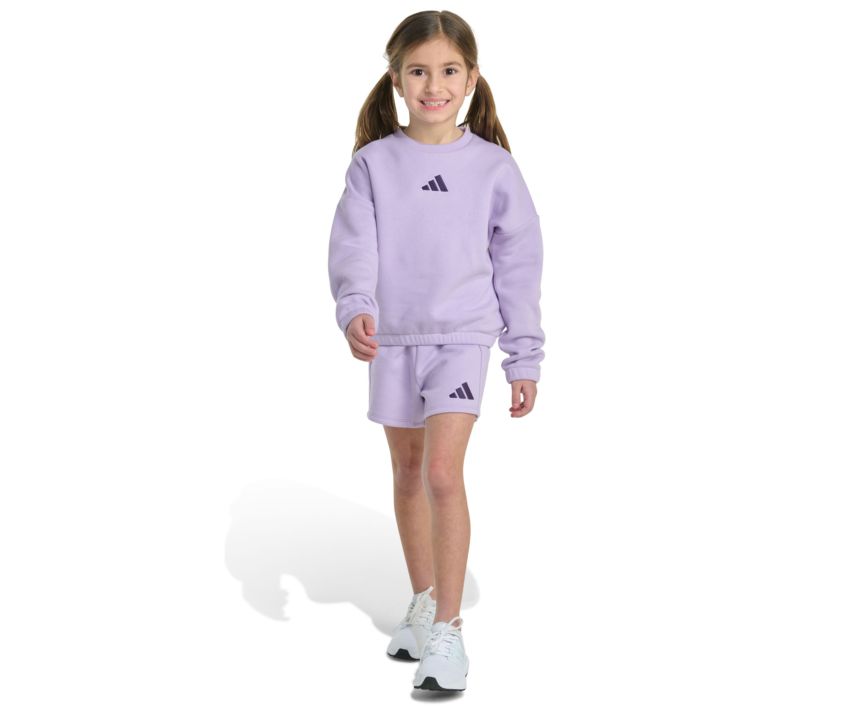 Girls 4-6x 2-Piece Long Sleeve Fleece Pullover & Elastic Waistband Short