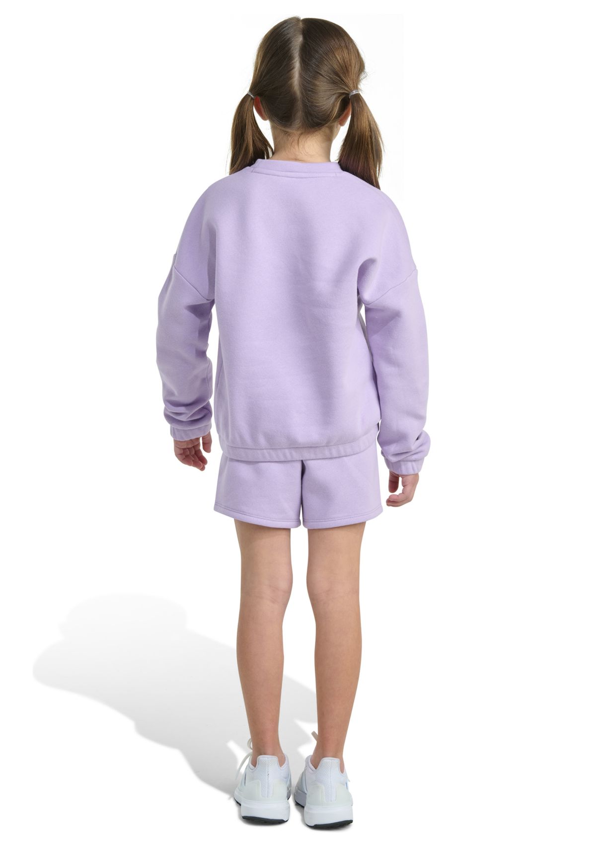 Girls 4-6x 2-Piece Long Sleeve Fleece Pullover & Elastic Waistband Short