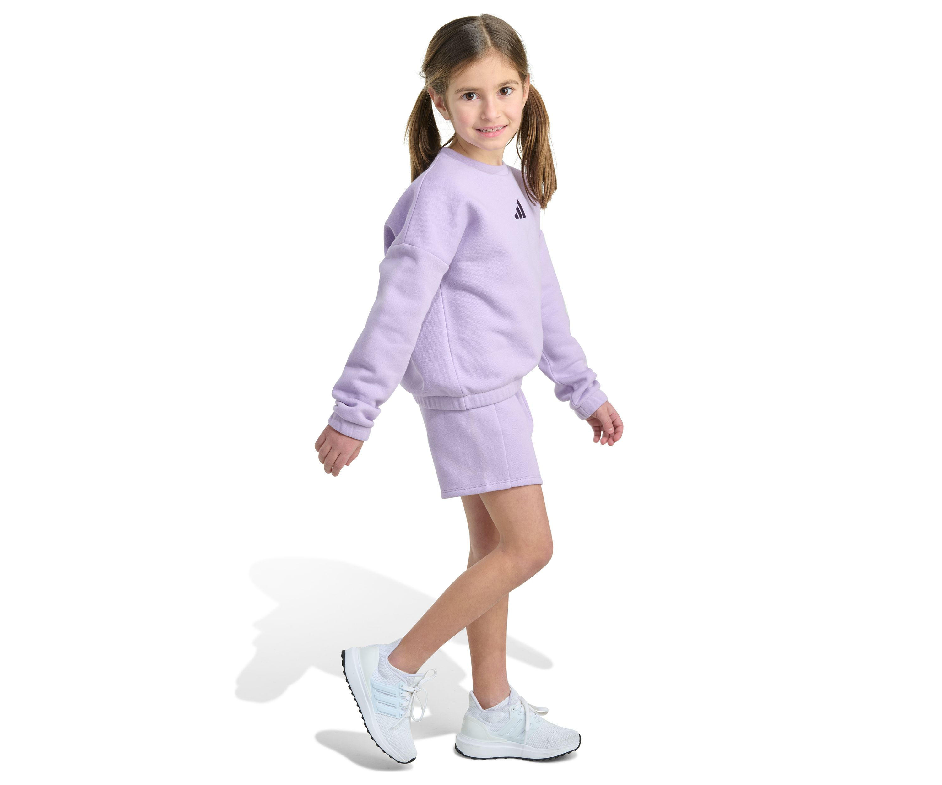 Girls 4-6x 2-Piece Long Sleeve Fleece Pullover & Elastic Waistband Short