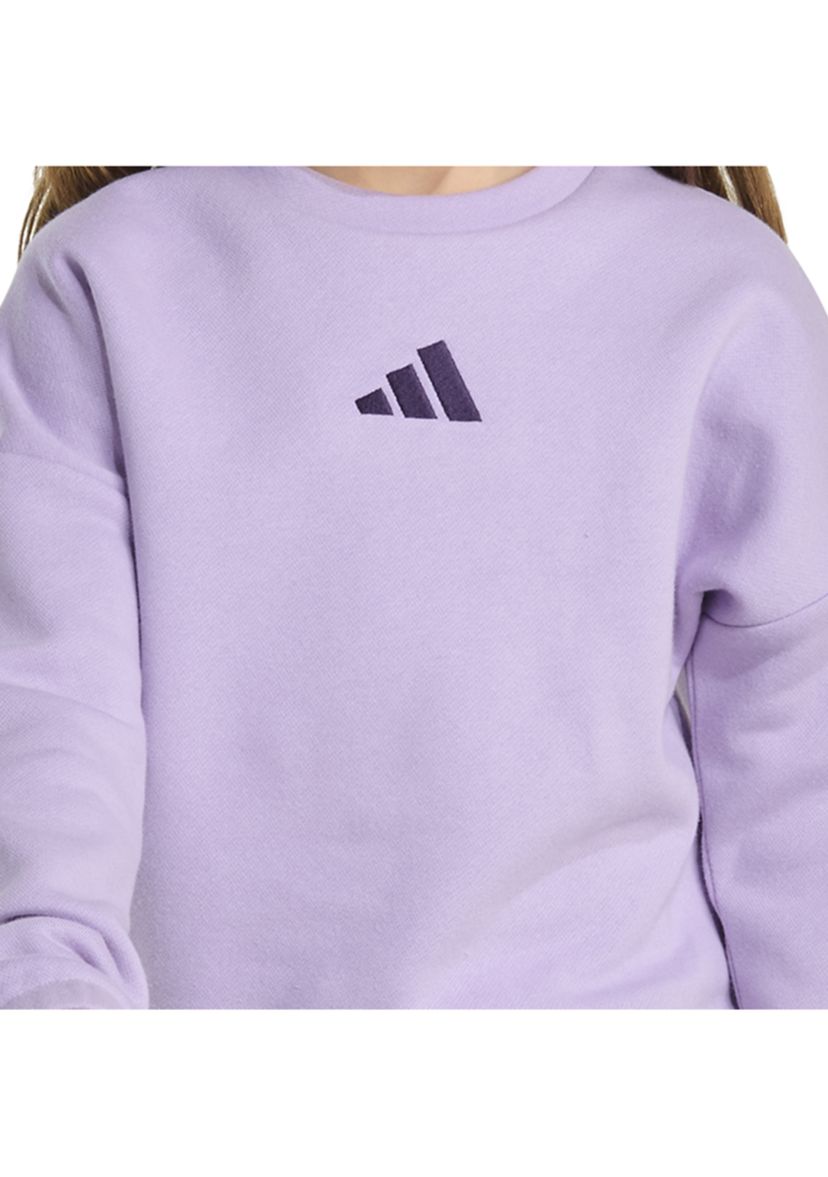 Girls 4-6x 2-Piece Long Sleeve Fleece Pullover & Elastic Waistband Short