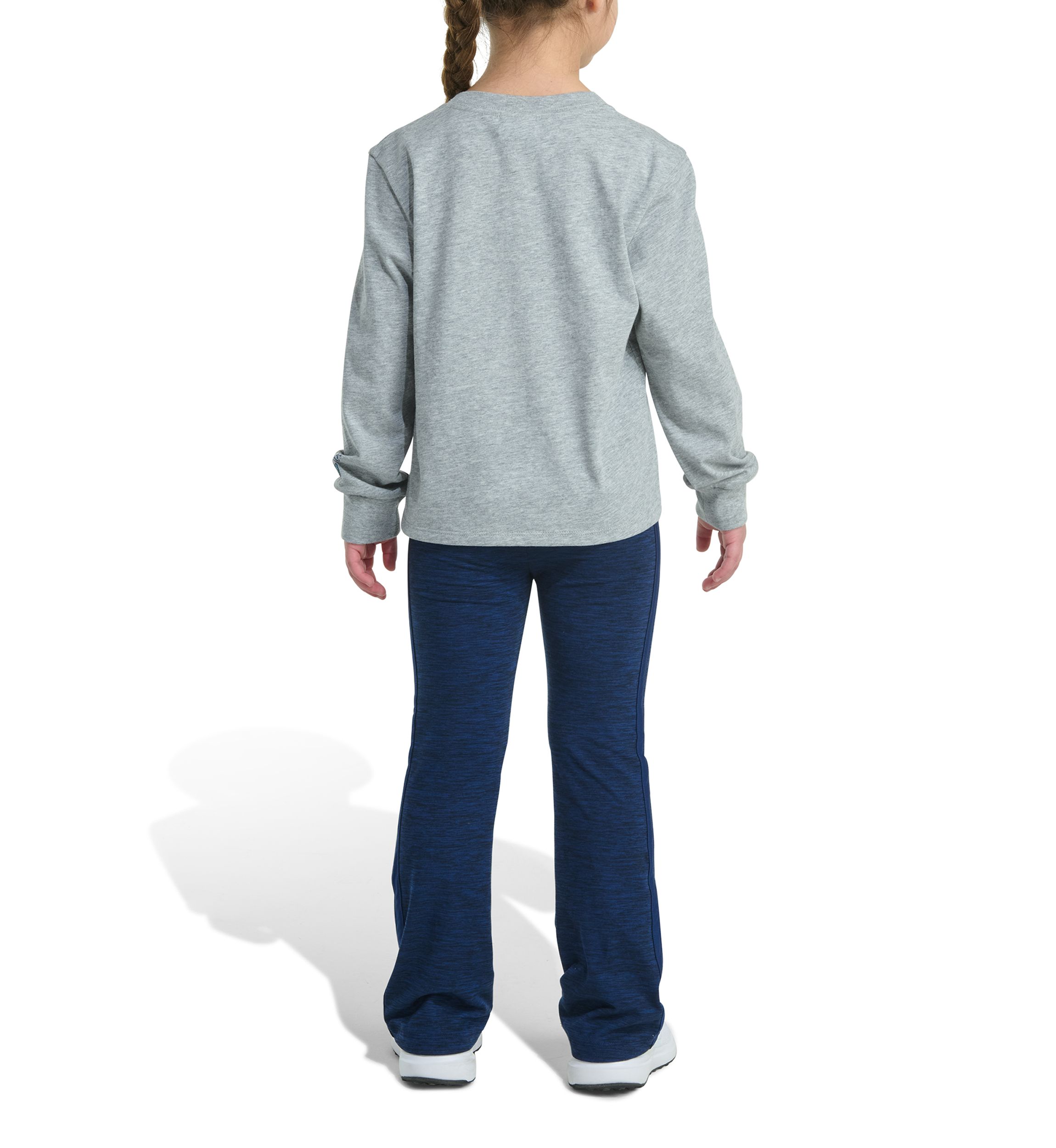 Girls 4-6x Two Piece Long Sleeve Graphic Heather T-Shirt & Flare Pants Set
