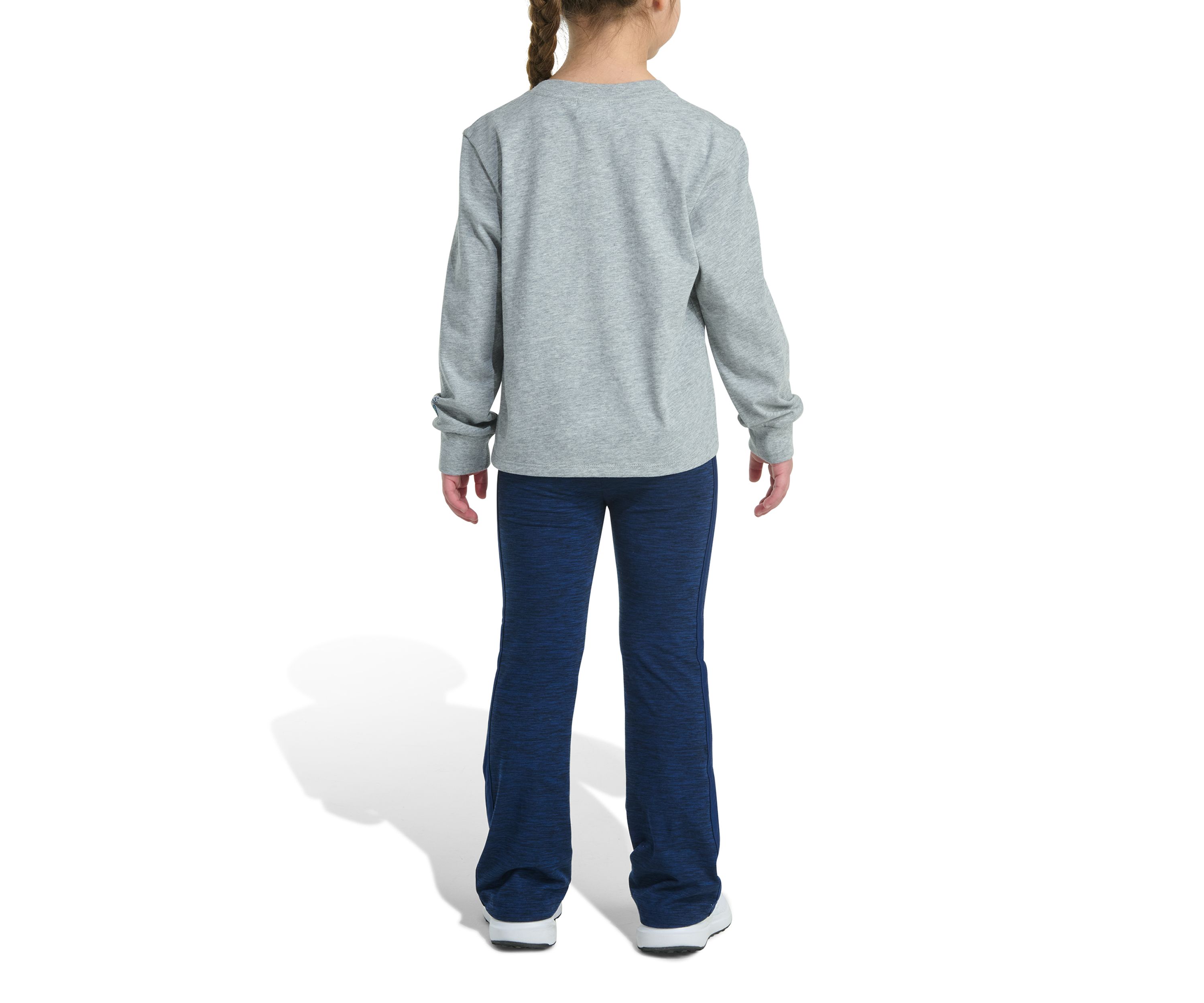 Girls 4-6x Two Piece Long Sleeve Graphic Heather T-Shirt & Flare Pants Set