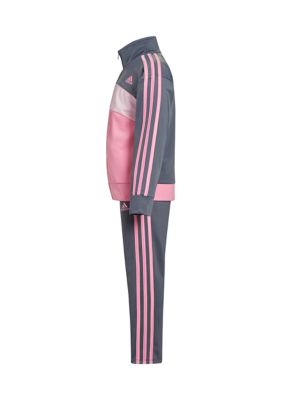 adidas Girls 4-6x Long Sleeve Color Block Tricot Jacket and Pants | belk