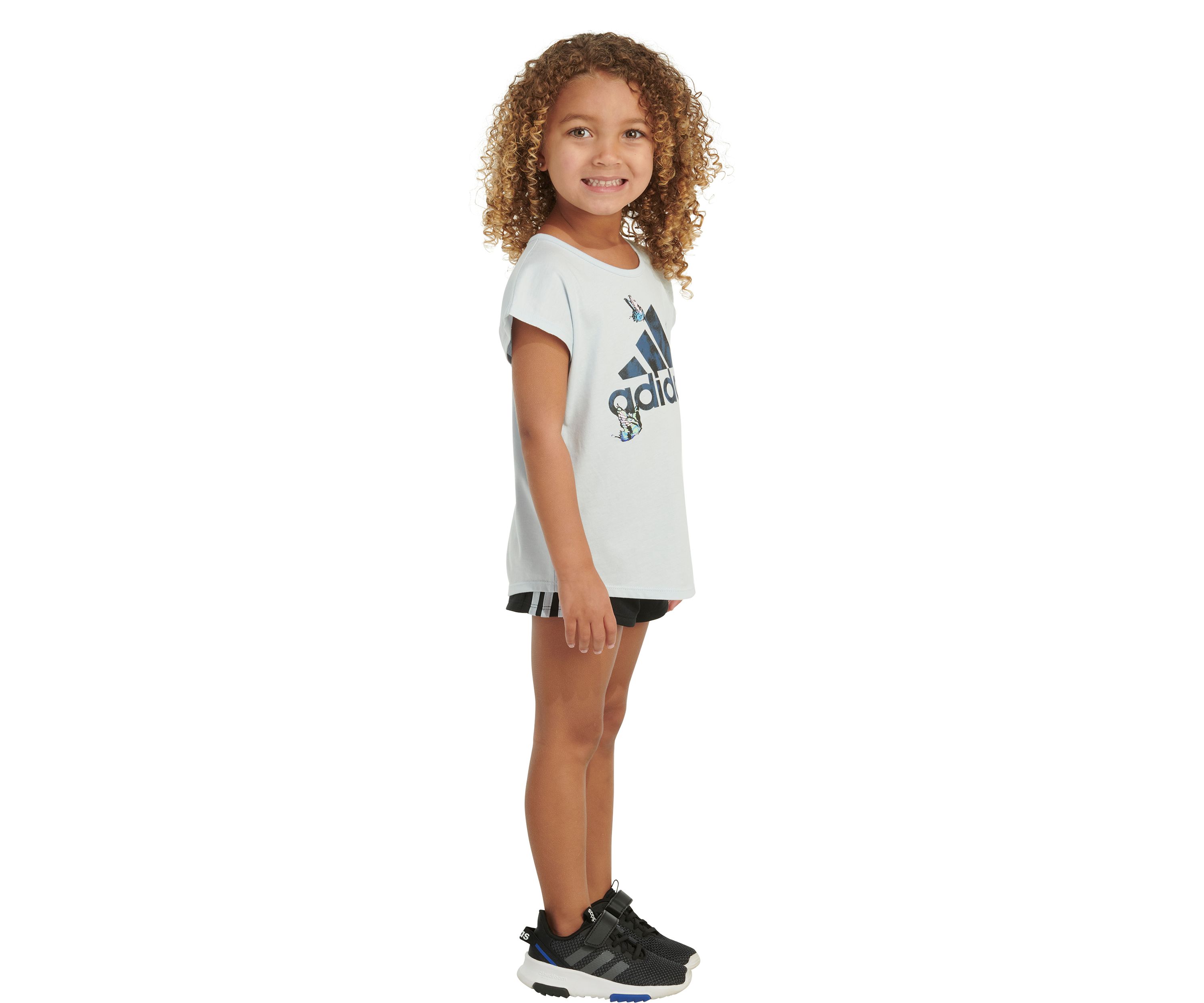 Girls 4-6x Block Letters Logo T-Shirt and Shorts Set
