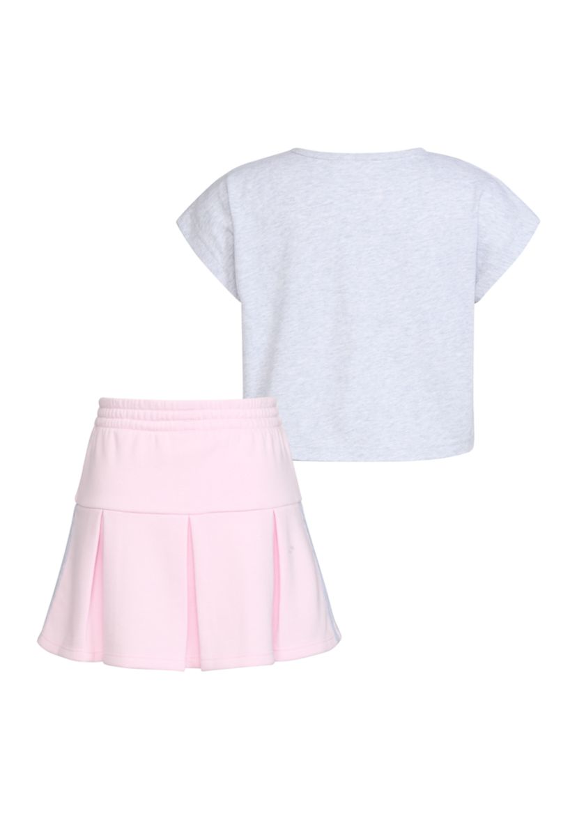 Girls 4-6x Short Sleeve Box Heather T-Shirt and Skort Set