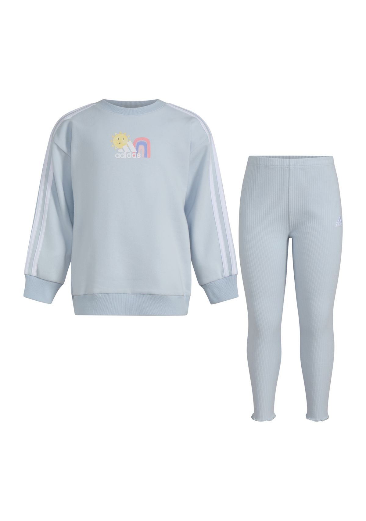 Girls 4-6x 2 Piece French Terry Crew Neck Pullover and Leggings Set