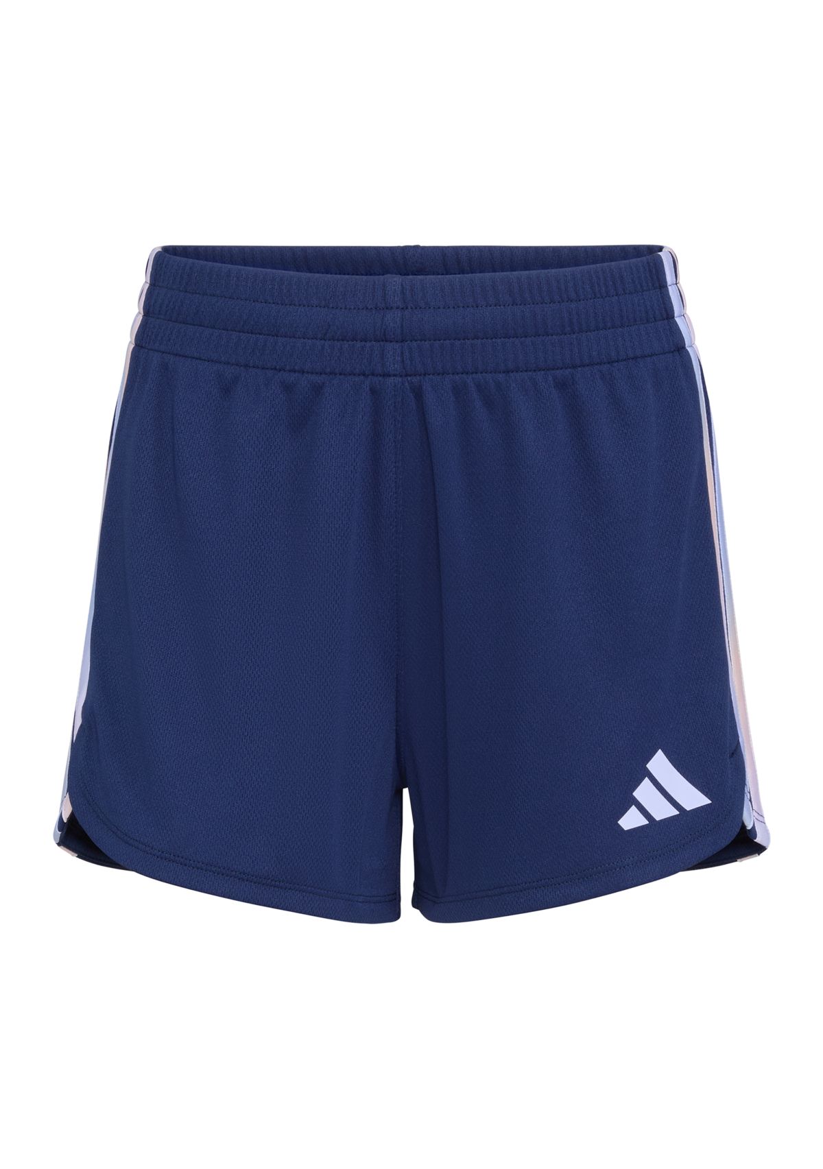 Girls 7-16 Elastic Waistband Gradient 3-Stripe Pacer Mesh Shorts