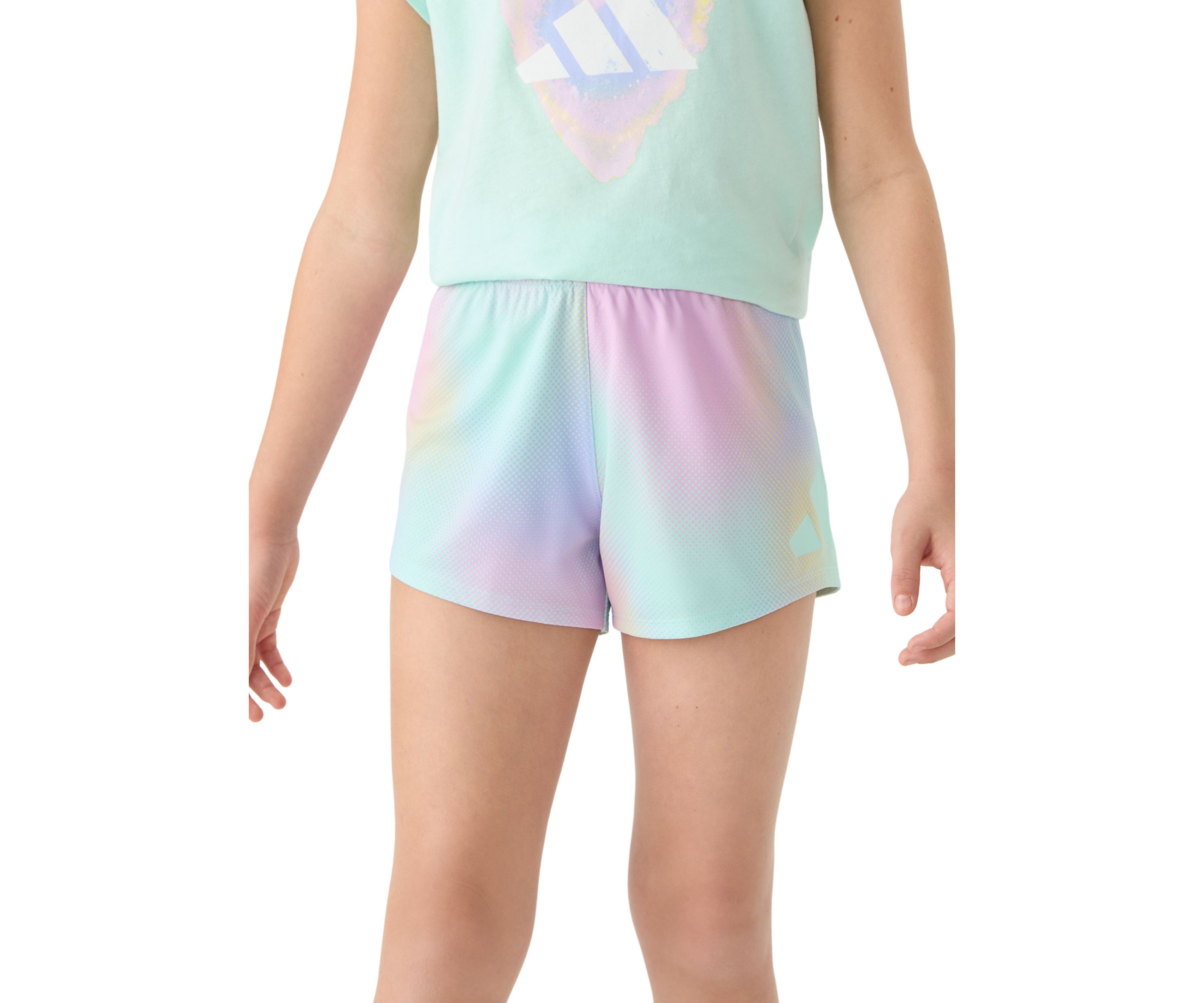 Girls 7-16 Elastic Waistband Printed No Side Seam Knit Shorts