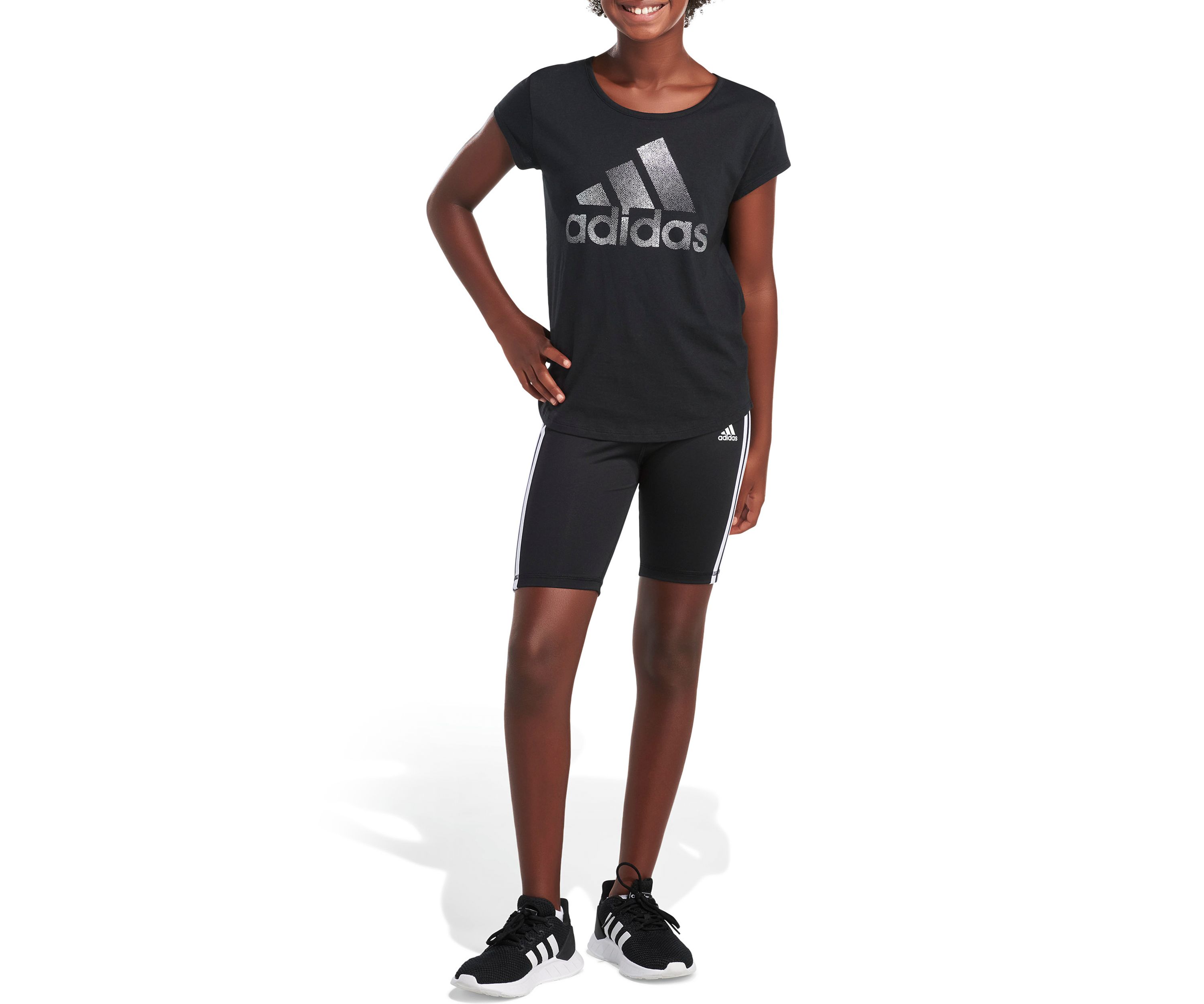 Girls 7-16 3 Stripe Bike Shorts